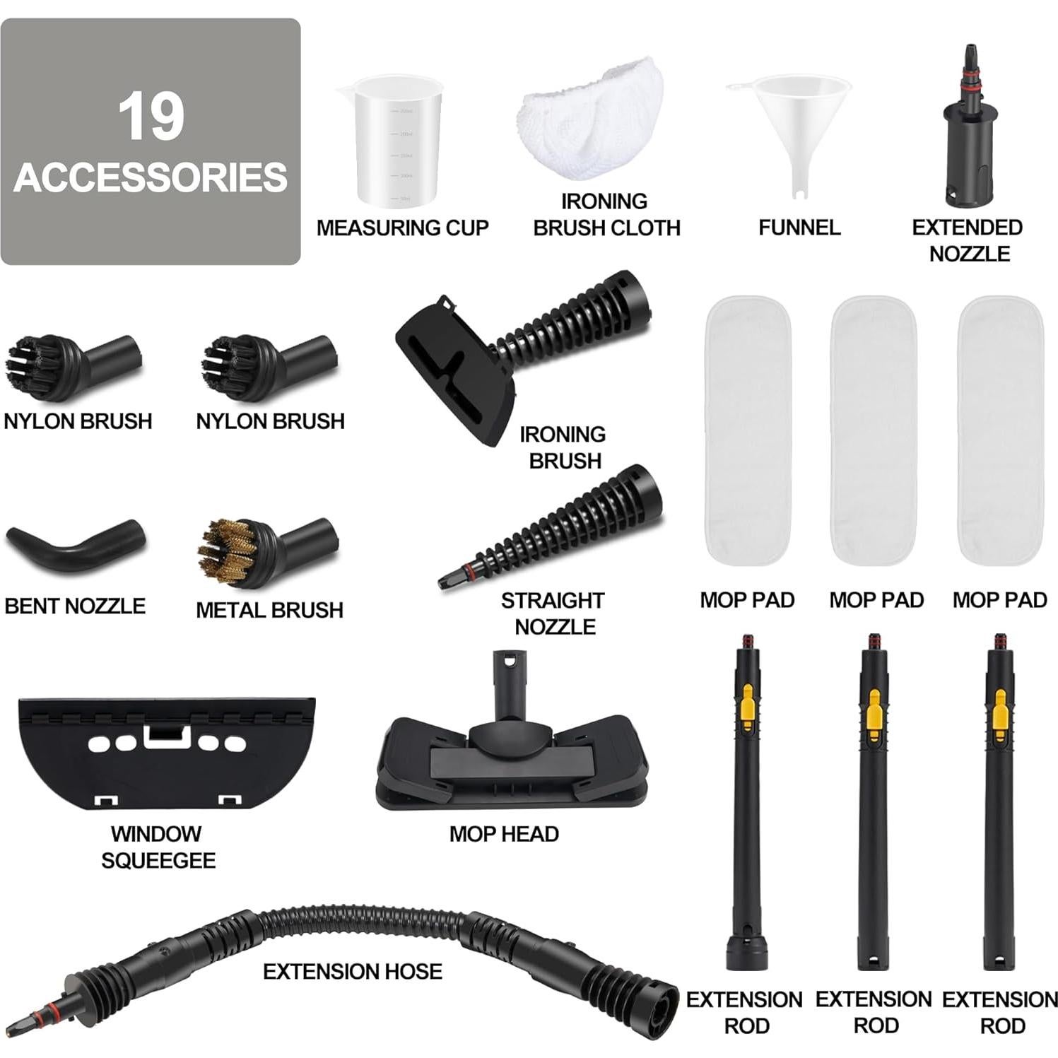 Limpiador de Vapor de Mano Ancohom 350ml 1050W Portátil