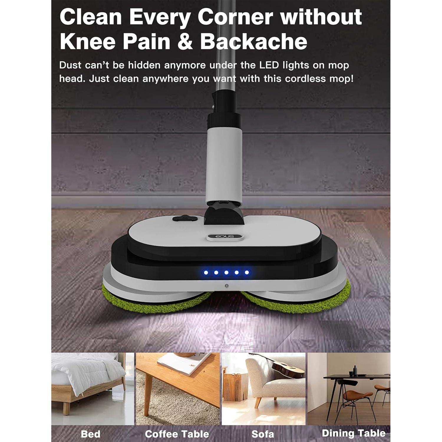 Mopa Eléctrica Inalámbrica EOUS E700, 300ml, Doble Motor, 60min