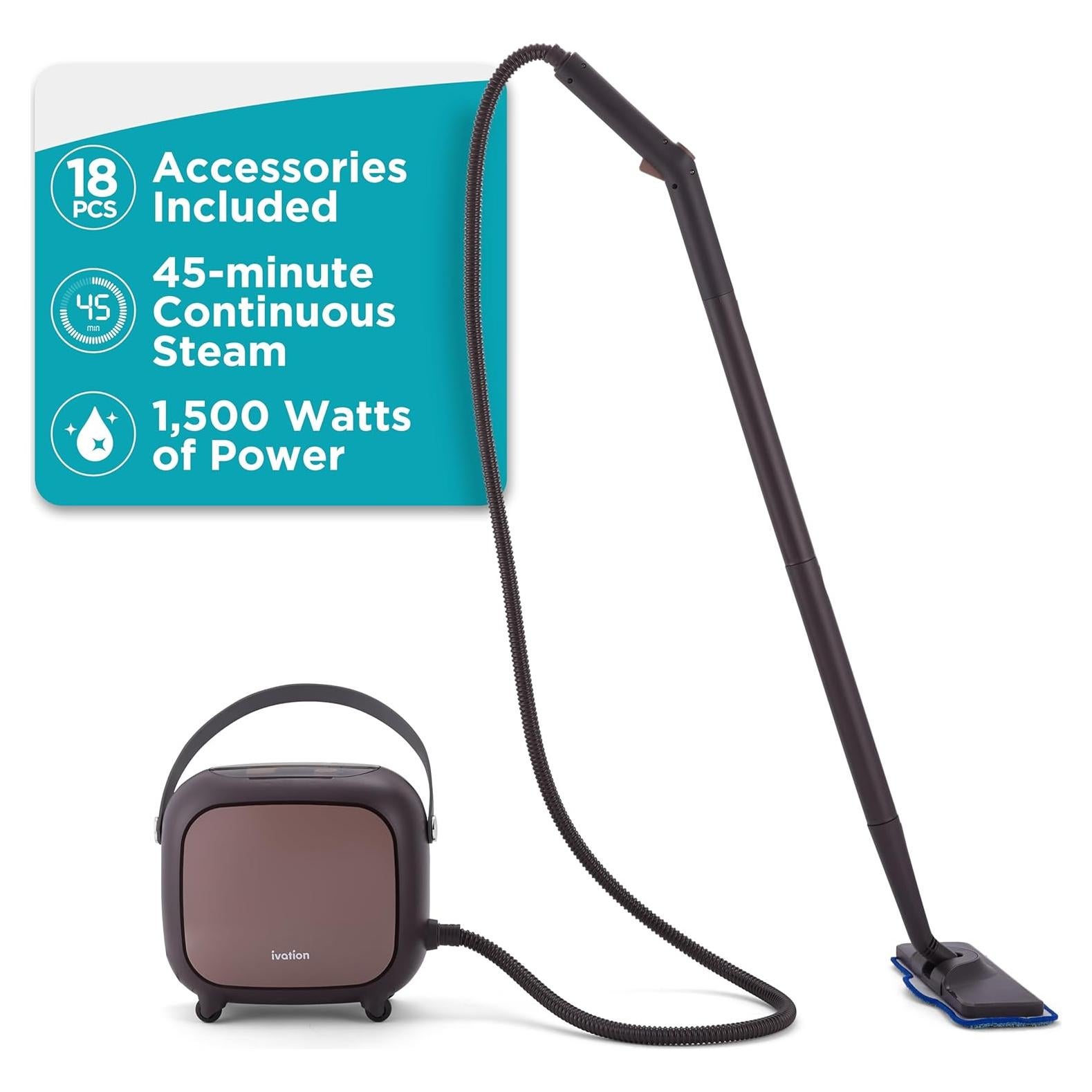 Limpiador a Vapor Ivation IVATCSC10 18 en 1 1500W Negro