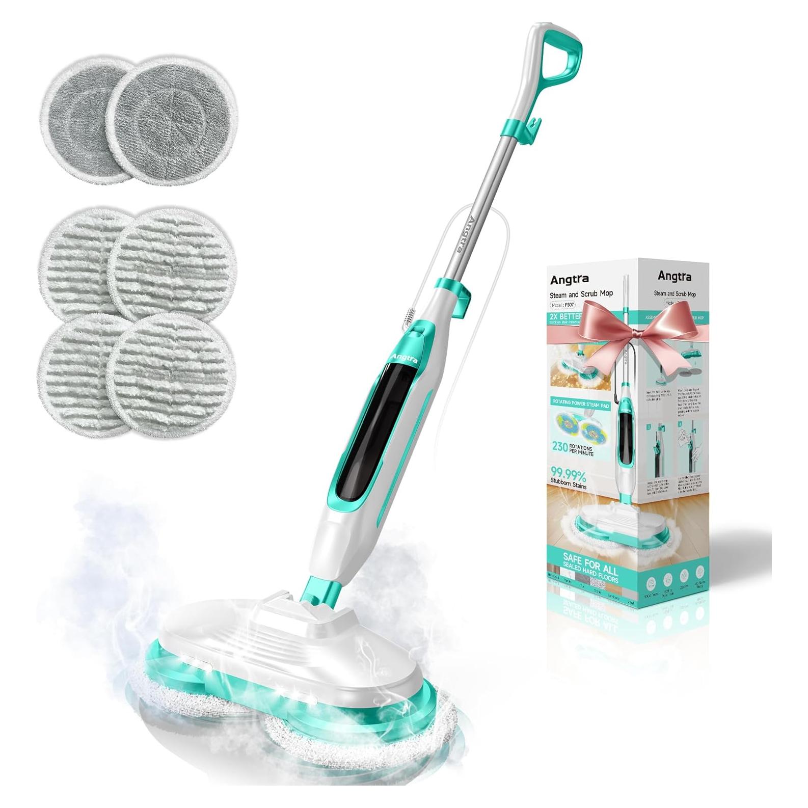 Mopa de Vapor Angtra FS07 con 6 Almohadillas y LED