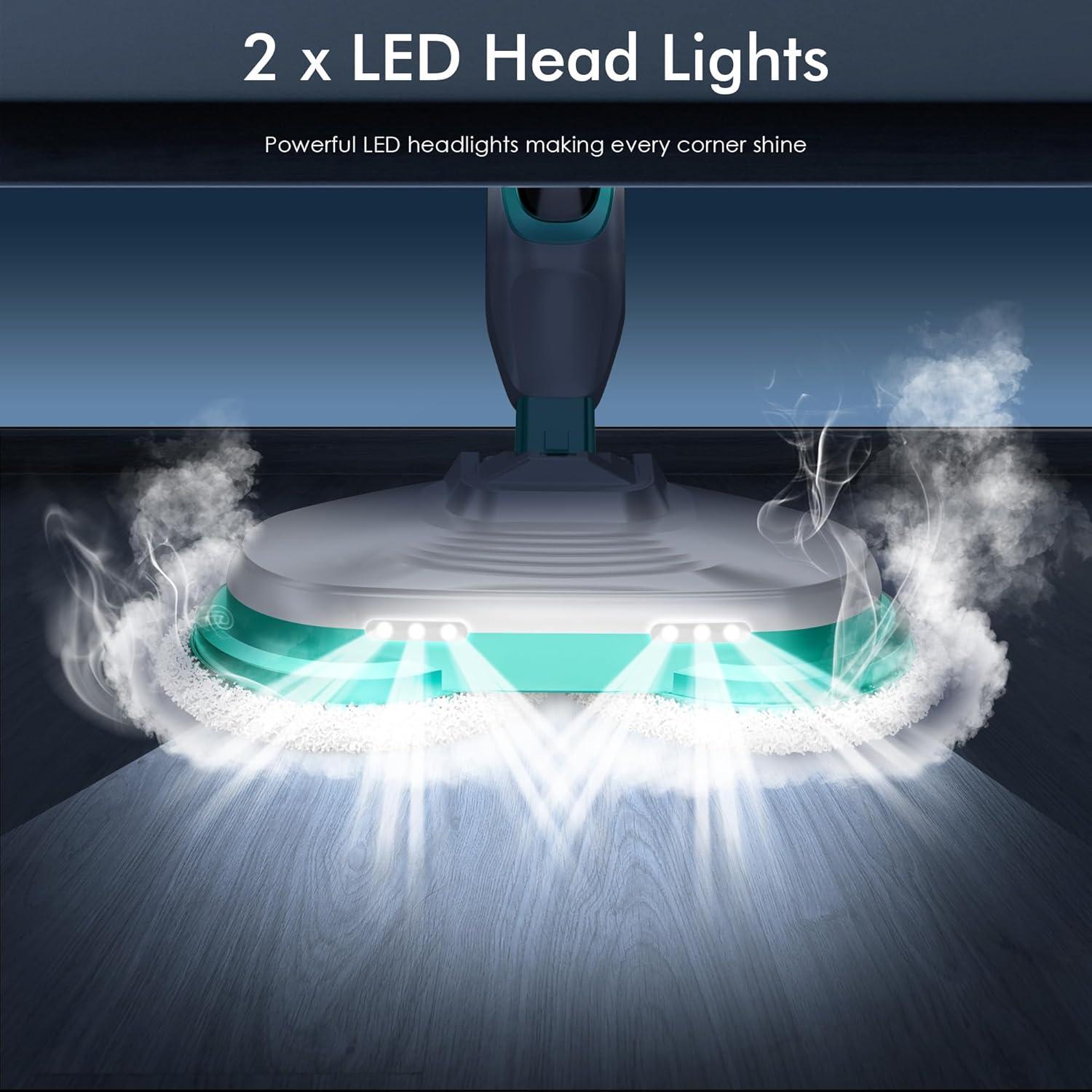 Mopa de Vapor Angtra FS07 con 6 Almohadillas y LED