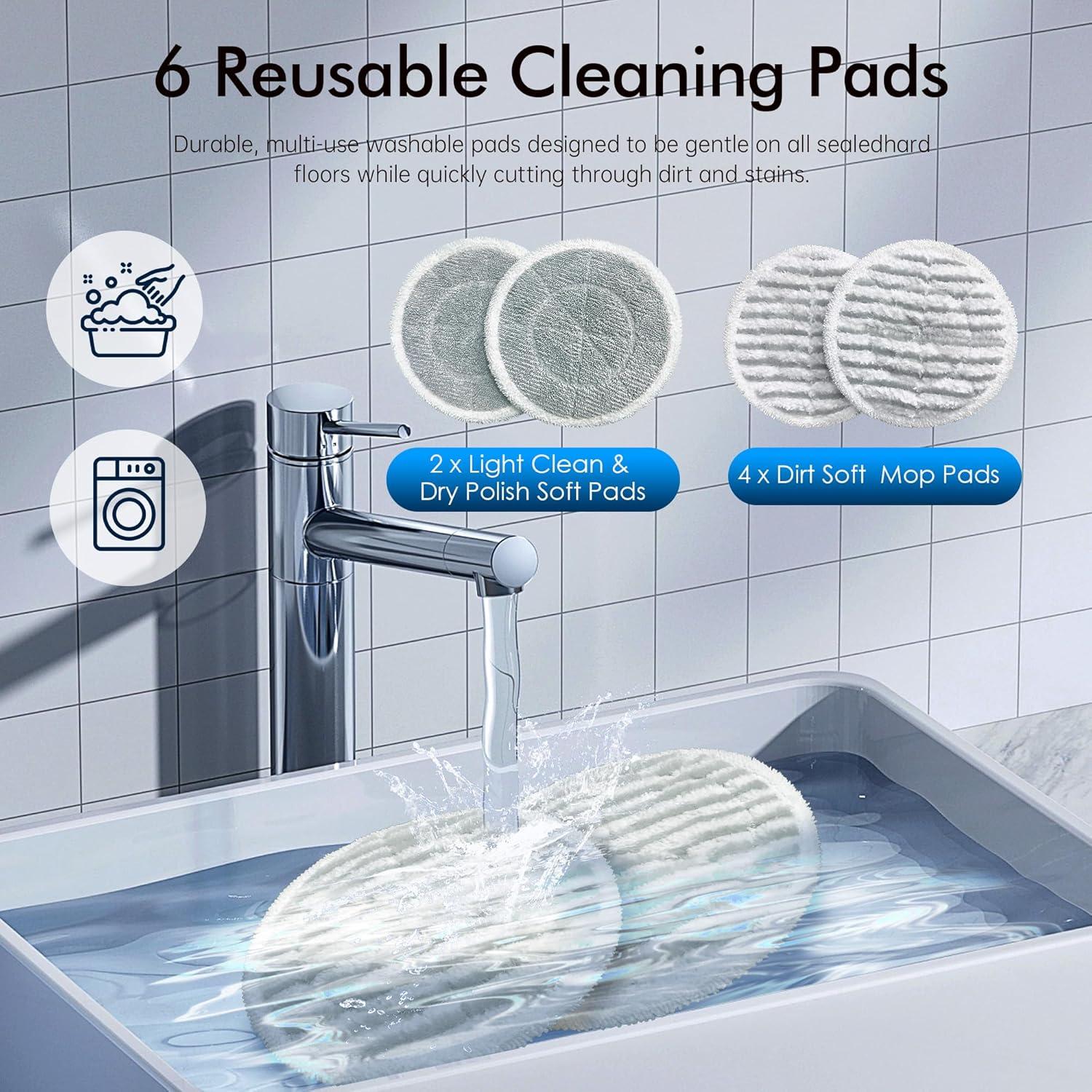 Mopa de Vapor Angtra FS07 con 6 Almohadillas y LED