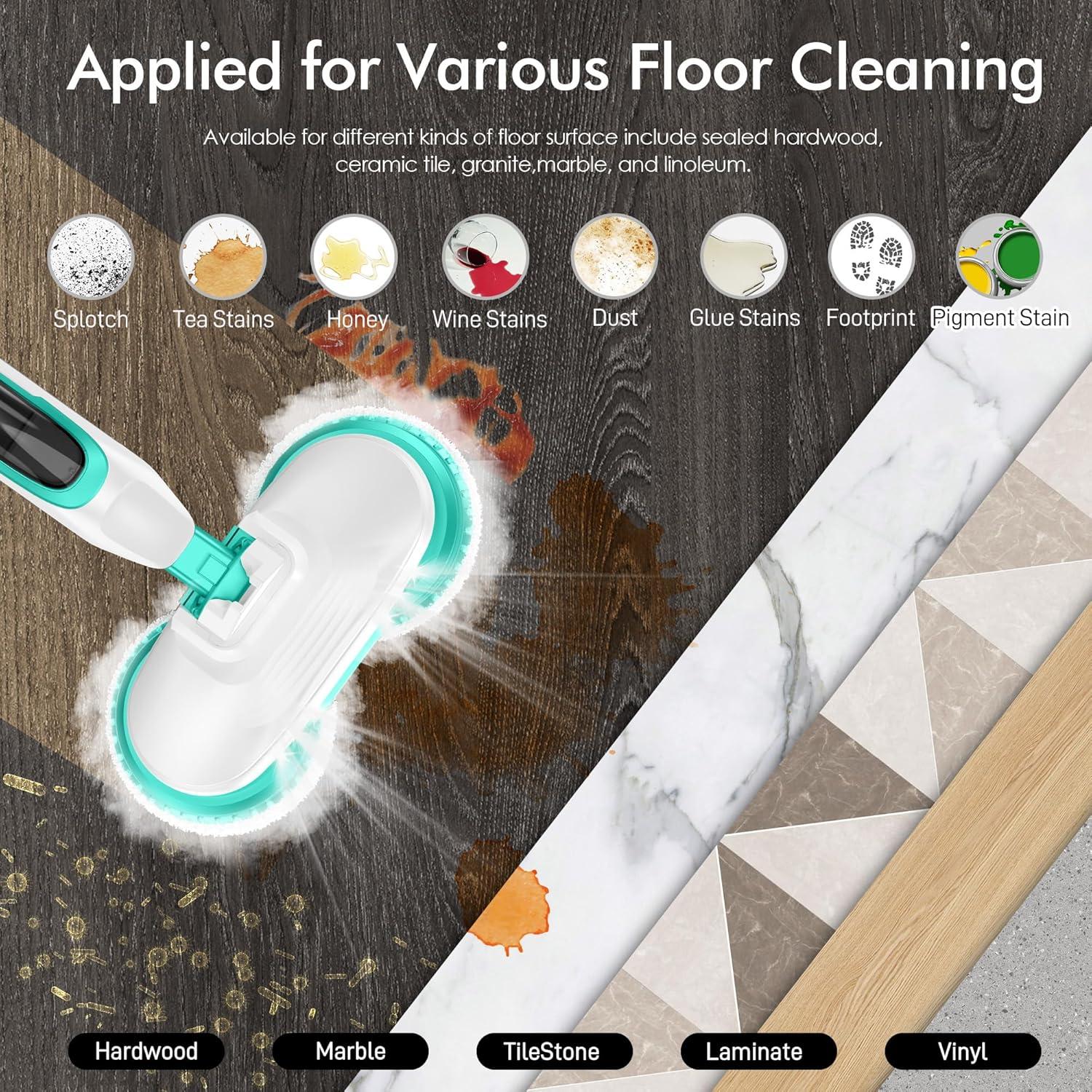 Mopa de Vapor Angtra FS07 con 6 Almohadillas y LED