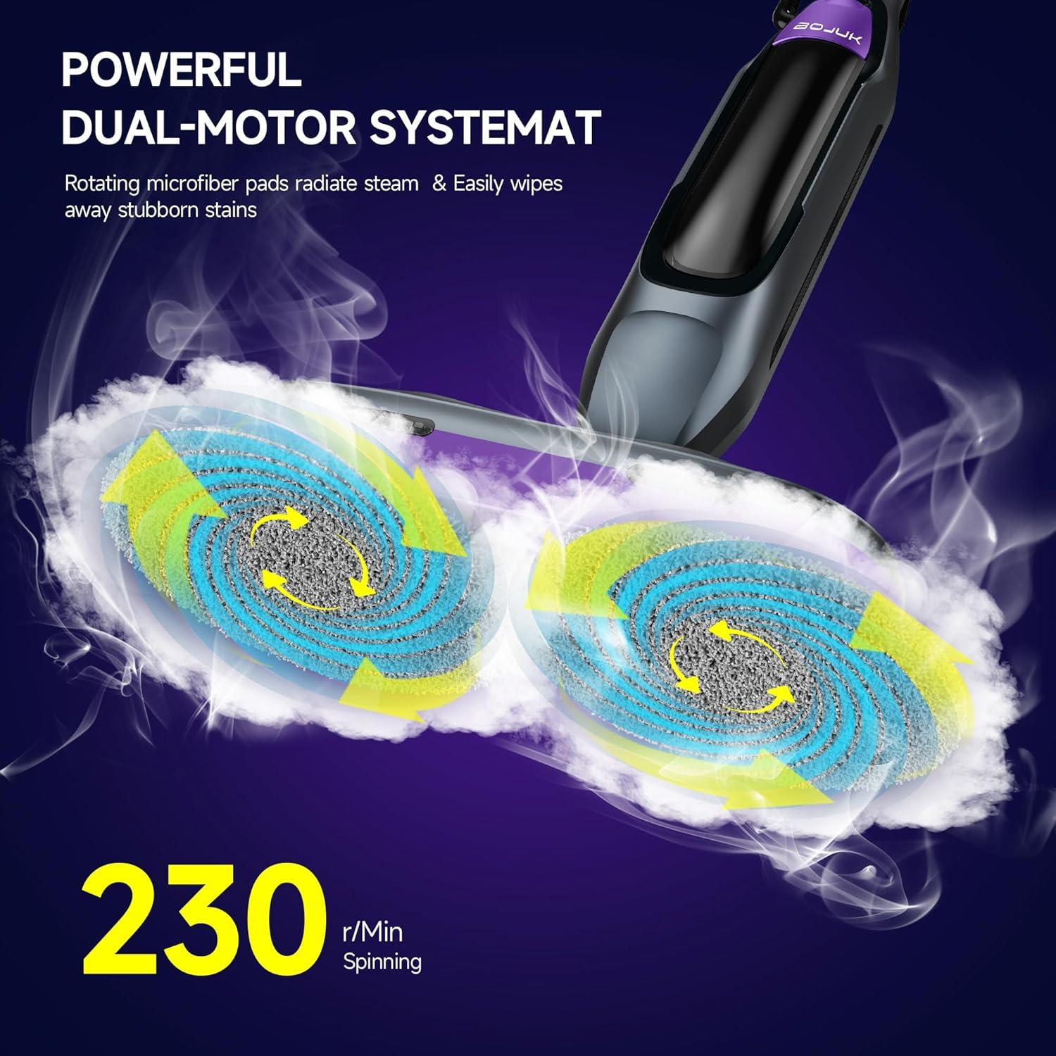 Mopa de Vapor BOJUK F2 con 4 Modos y Faros LED - 448 ml