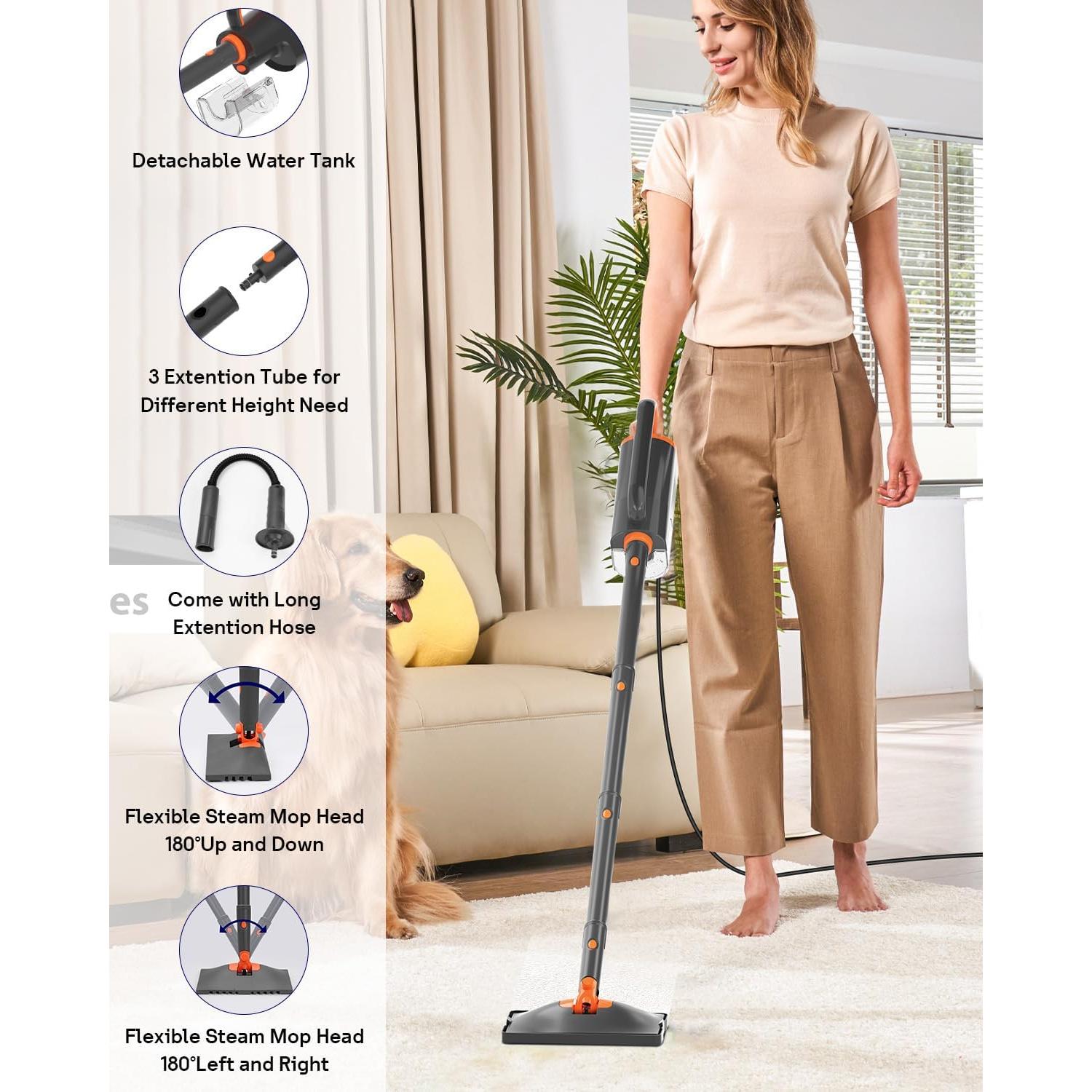 Limpiador de Vapor HelpX 20 en 1 con Accesorios y Tanque Desmontable