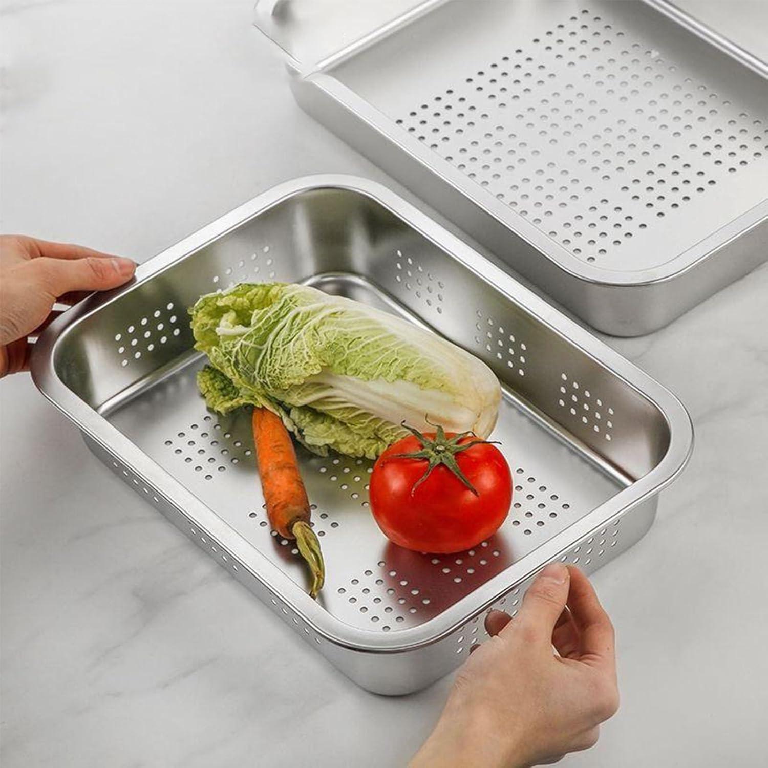 Colador Rectangular de Acero Inoxidable WOHPNLE 300g - Filtro de Malla