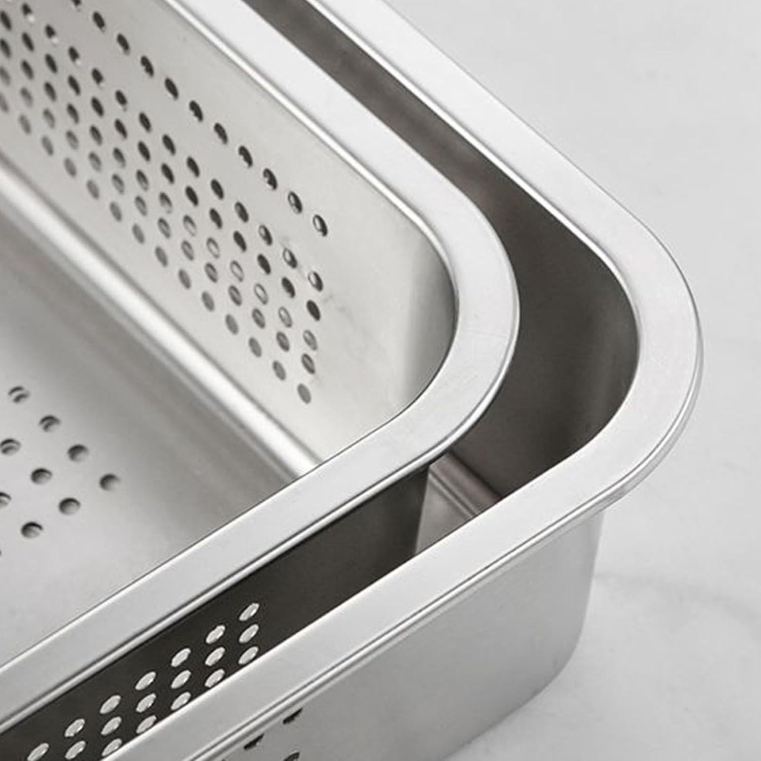 Colador Rectangular de Acero Inoxidable WOHPNLE 300g - Filtro de Malla