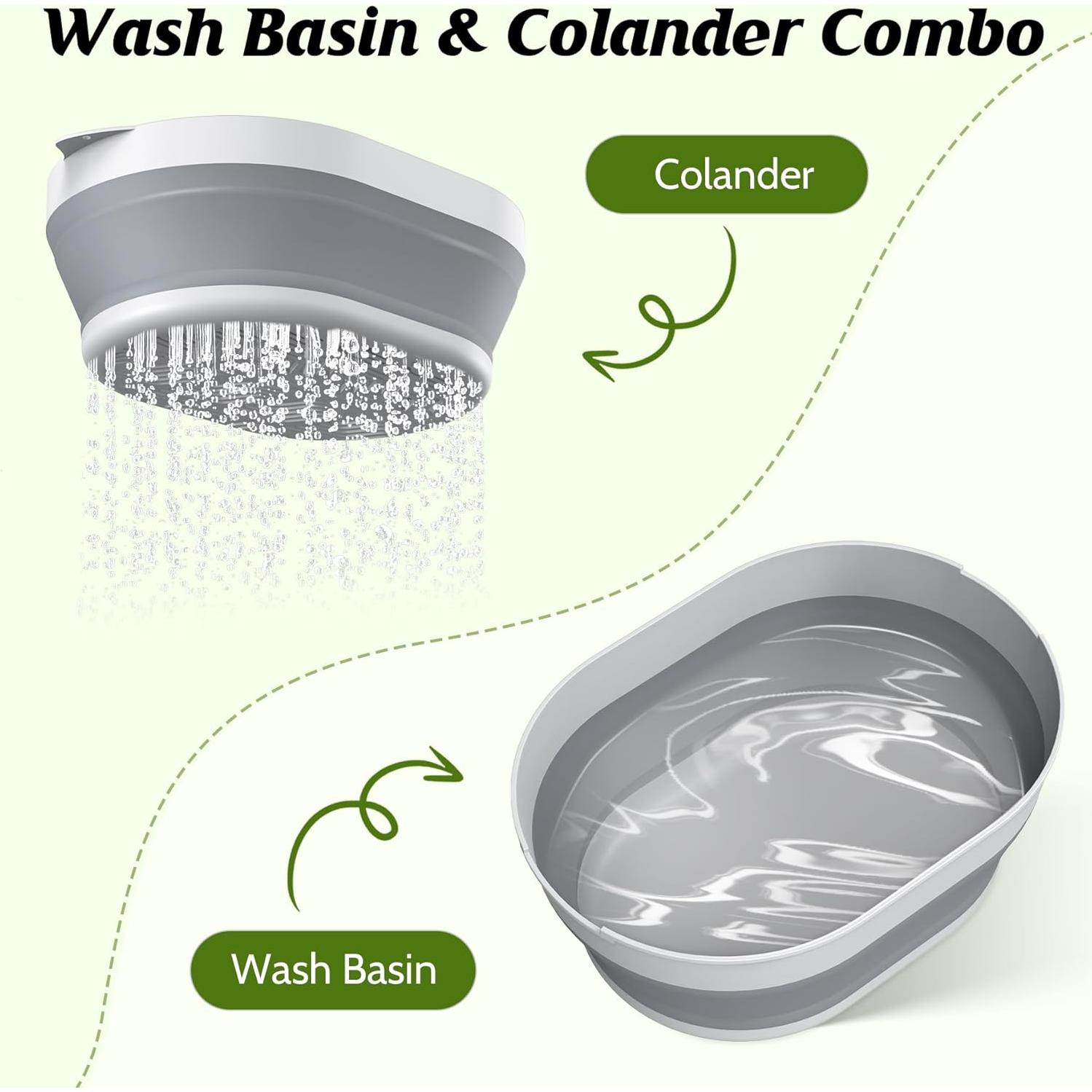 Lavabo Plegable 5.3 QT JHZWD - Colador de Silicona para Cocina