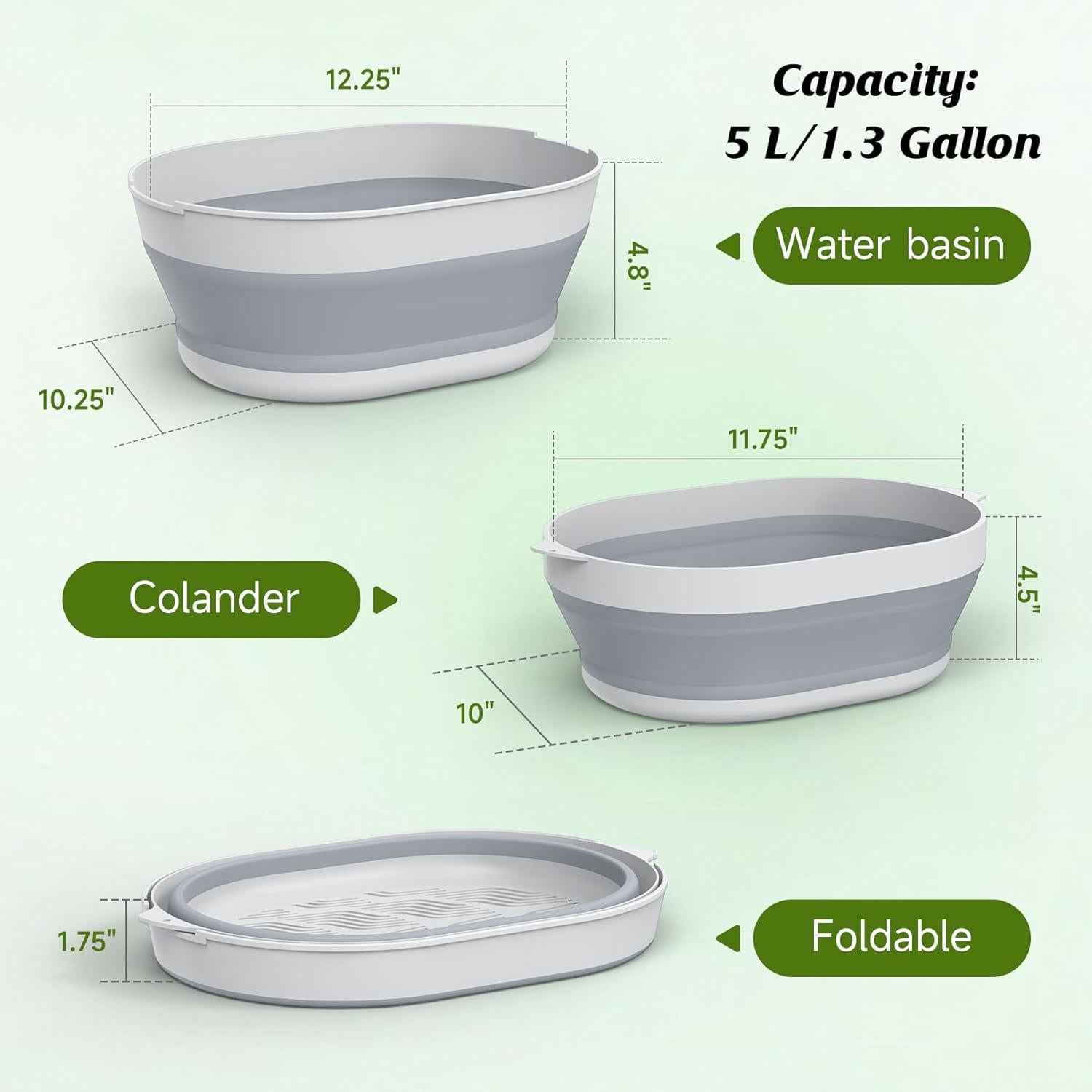 Lavabo Plegable 5.3 QT JHZWD - Colador de Silicona para Cocina