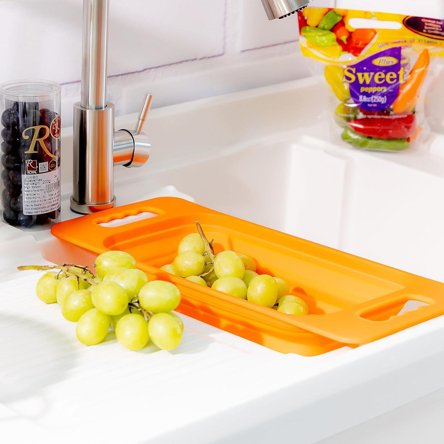 Colador Plegable Rectangular Sammart Naranja 45x18.5 cm