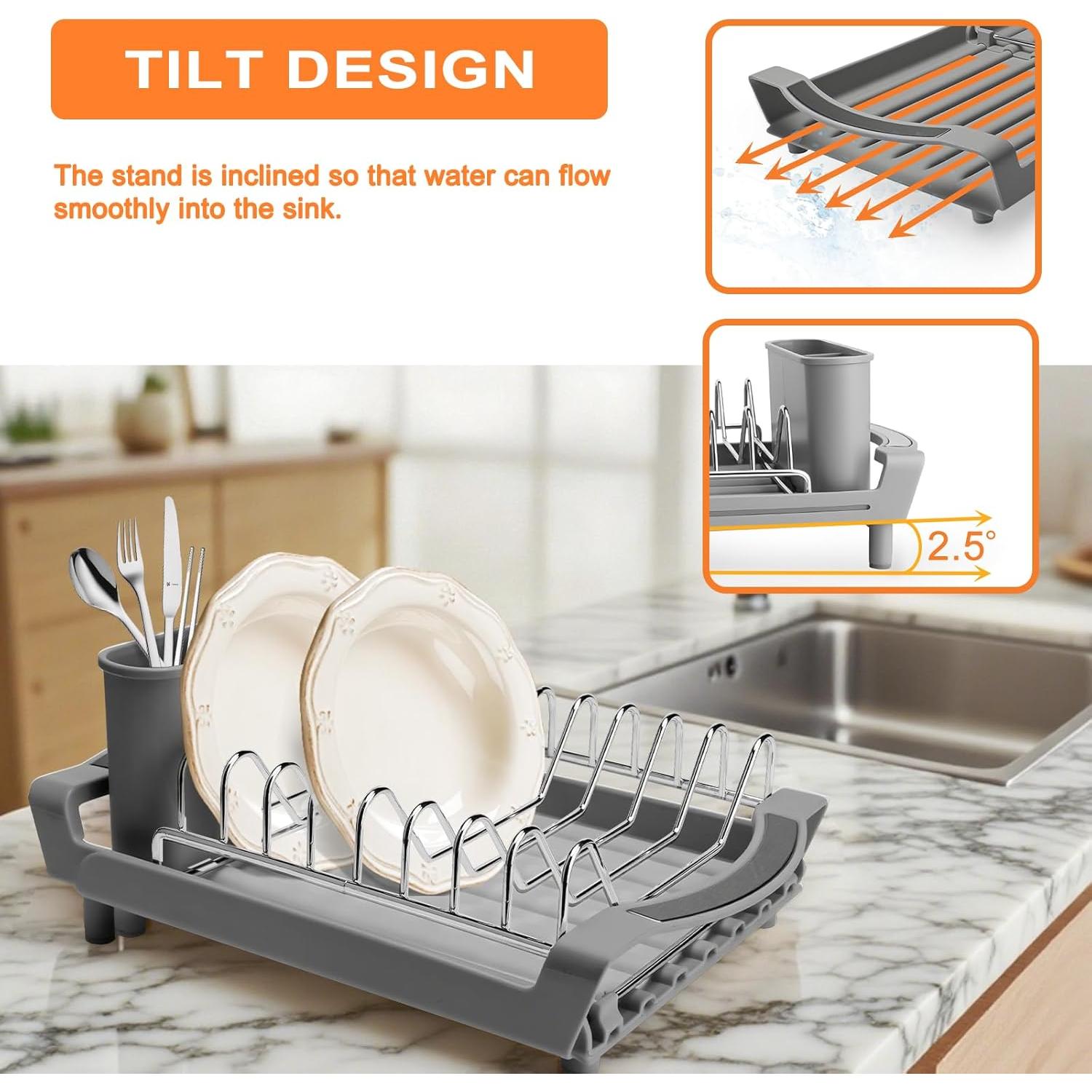 Escurridor de Platos Expandible PINCHENG Acero Inoxidable Gris