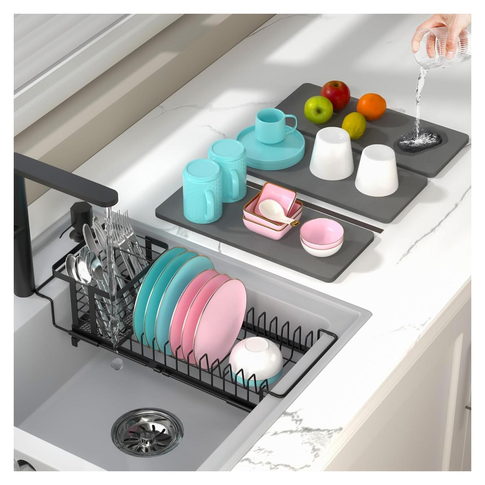 Escurridor de Platos AIDILI Expandible Negro 30.7-48cm