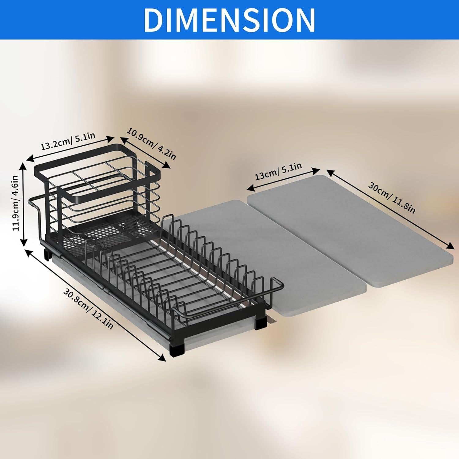 Escurridor de Platos AIDILI Expandible Negro 30.7-48cm