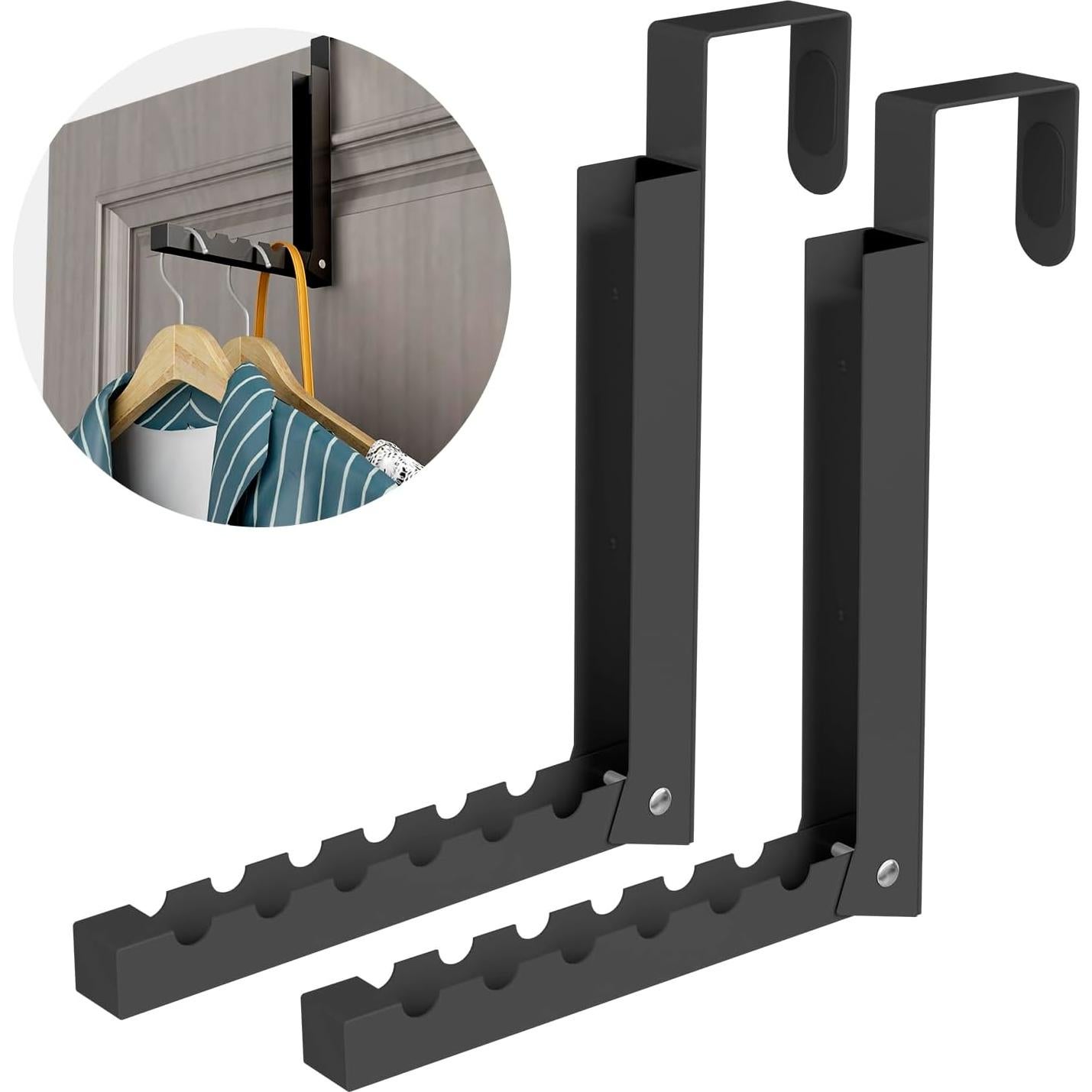 Perchero de Puerta Plegable ZMBESUP - 6 Ganchos, Negro