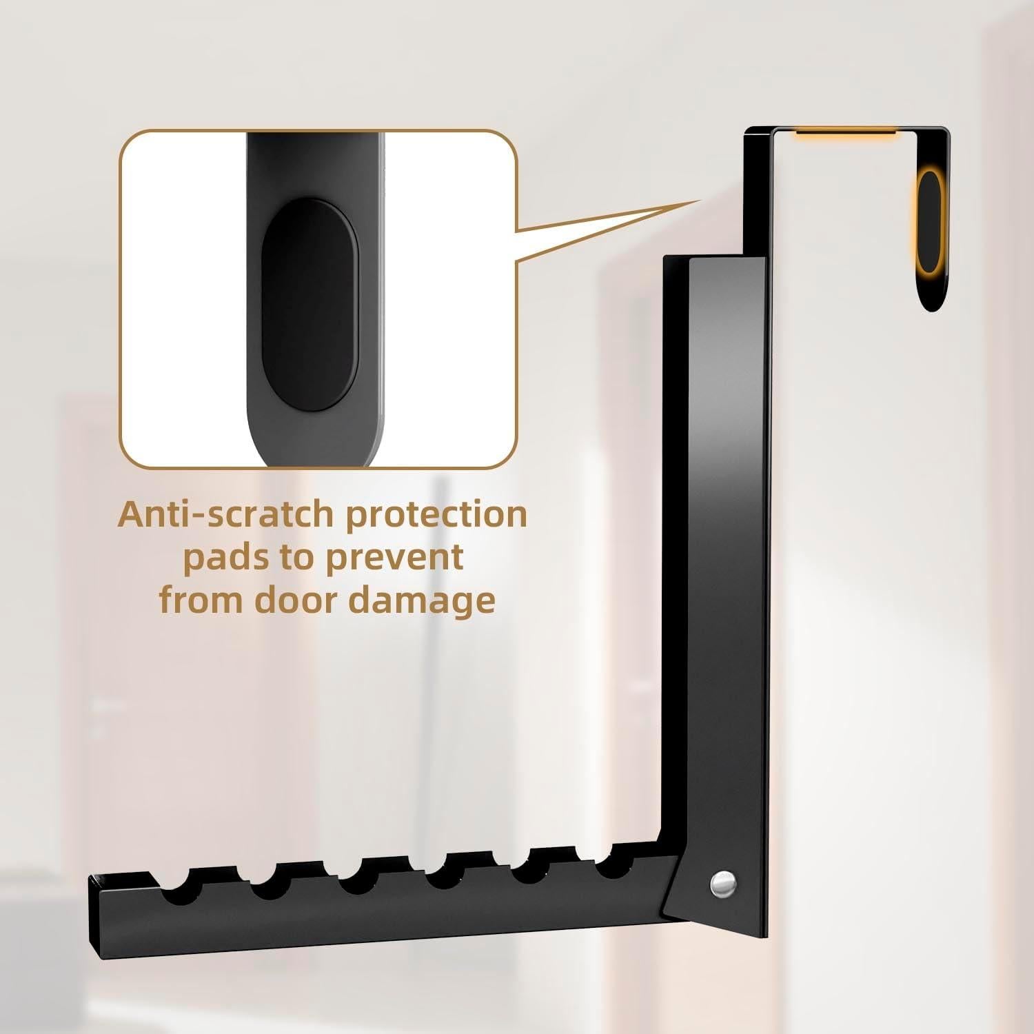 Perchero de Puerta Plegable ZMBESUP - 6 Ganchos, Negro