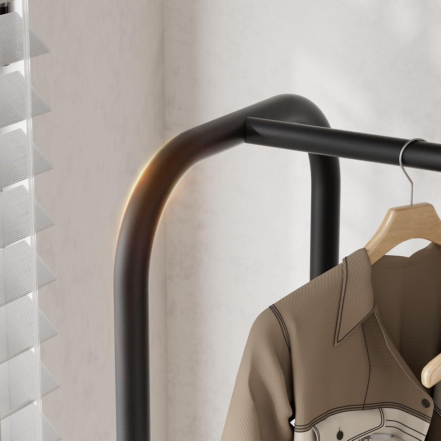 Perchero de Ropa SINGAYE Metálico Portátil Negro 182.88 cm