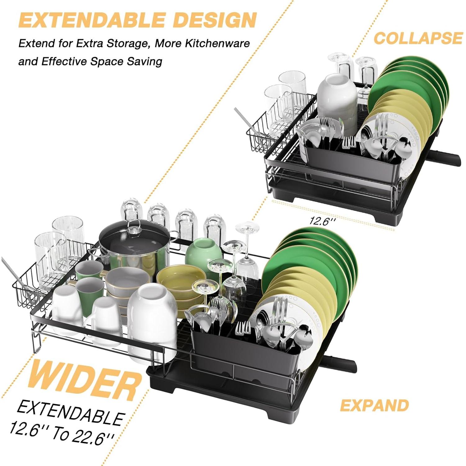 Escurridor de Platos Expandible Utheinteck de Acero Carbono