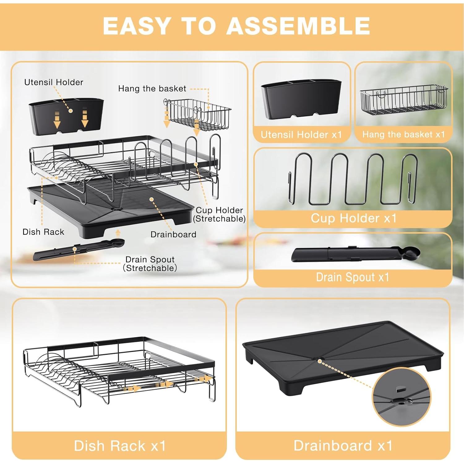 Escurridor de Platos Expandible Utheinteck de Acero Carbono