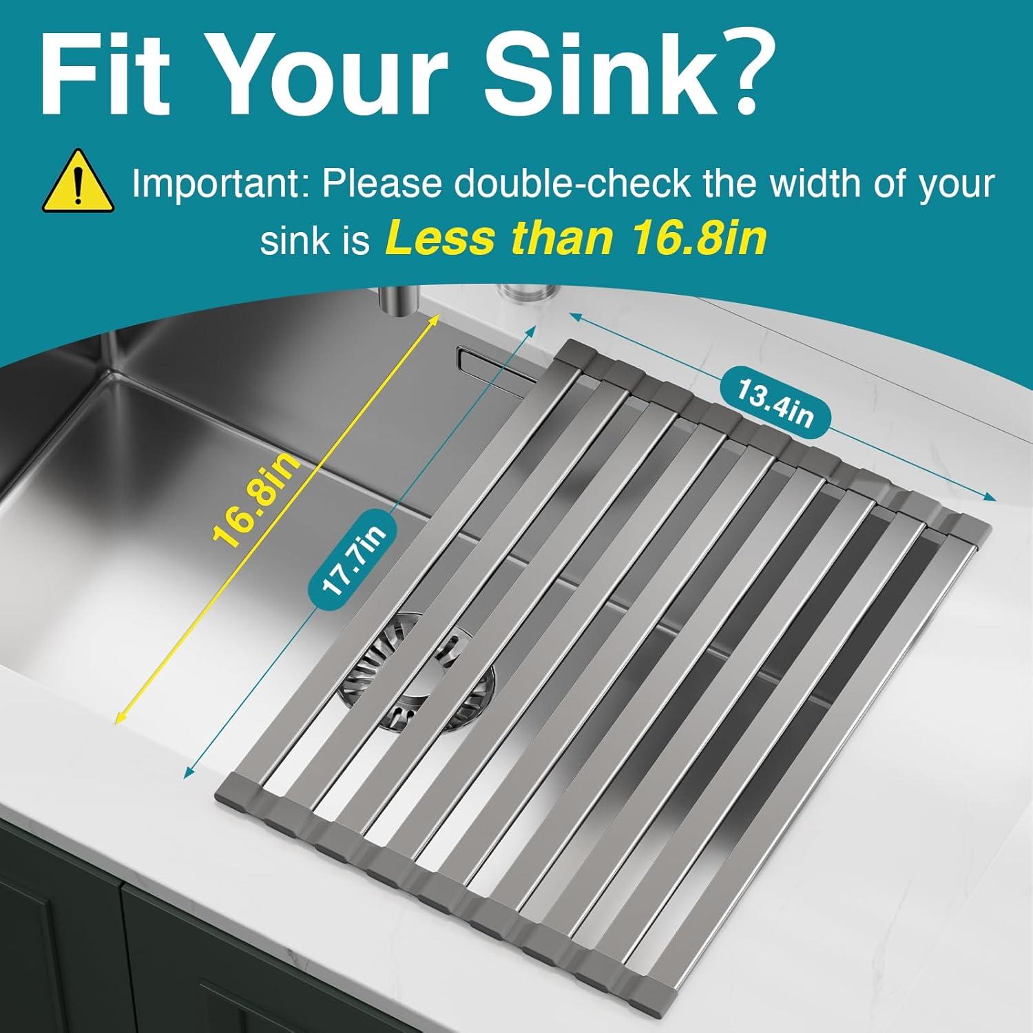 Escurridor de Platos Plegable Aluminio Gris Mate 45 x 34 cm