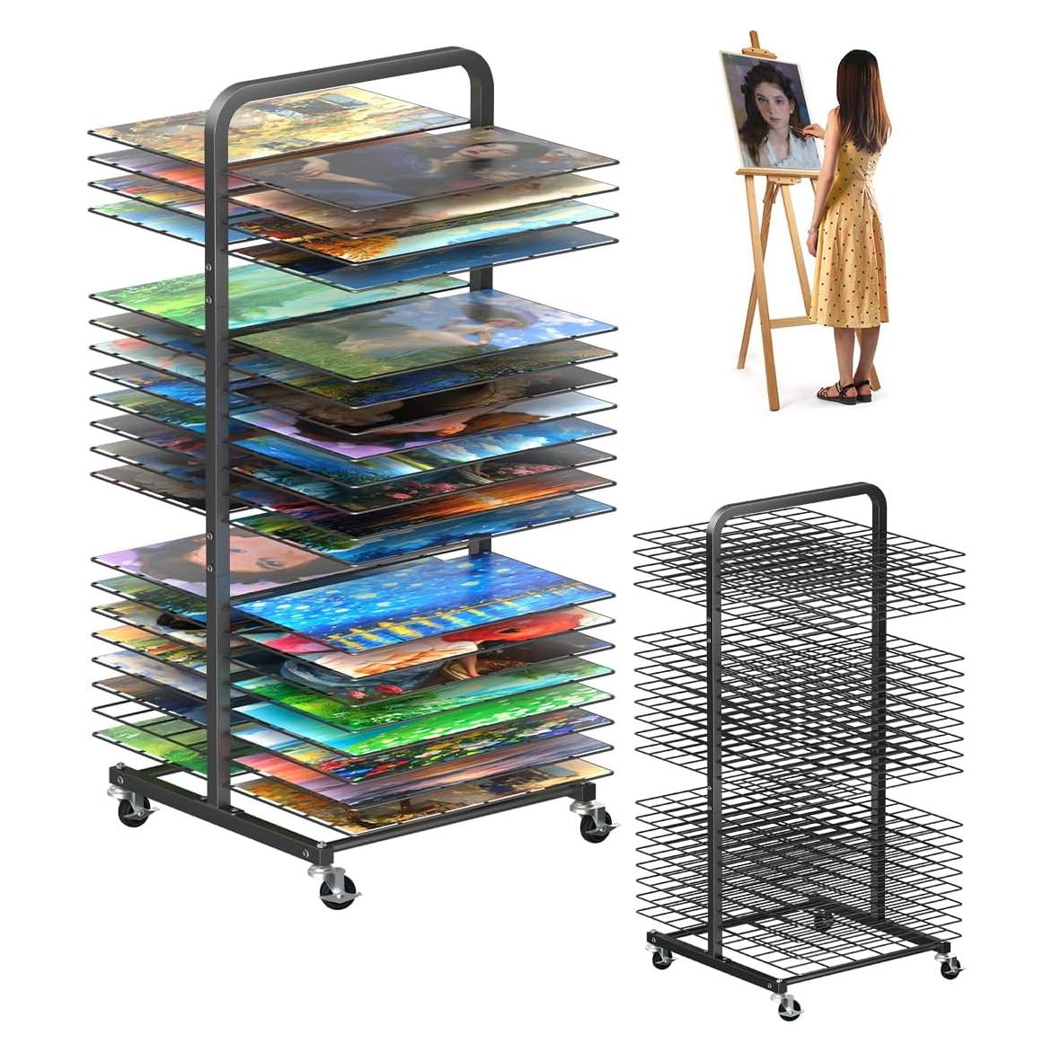 Estante de Secado Mocomax 40 Estantes Metal Negro Móvil