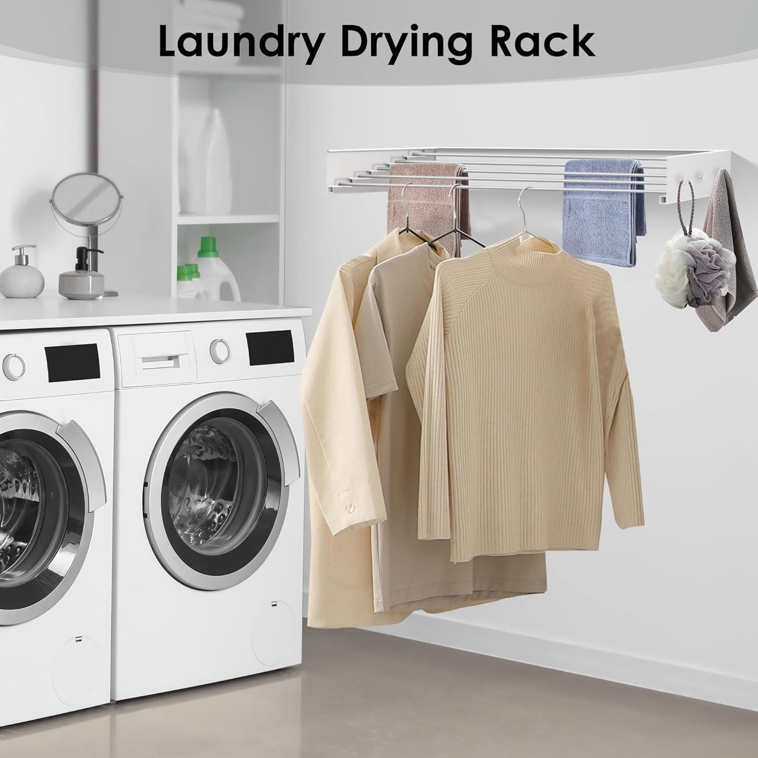 Estante de Secado Plegable Genérico Blanco 80 cm 27.2 kg