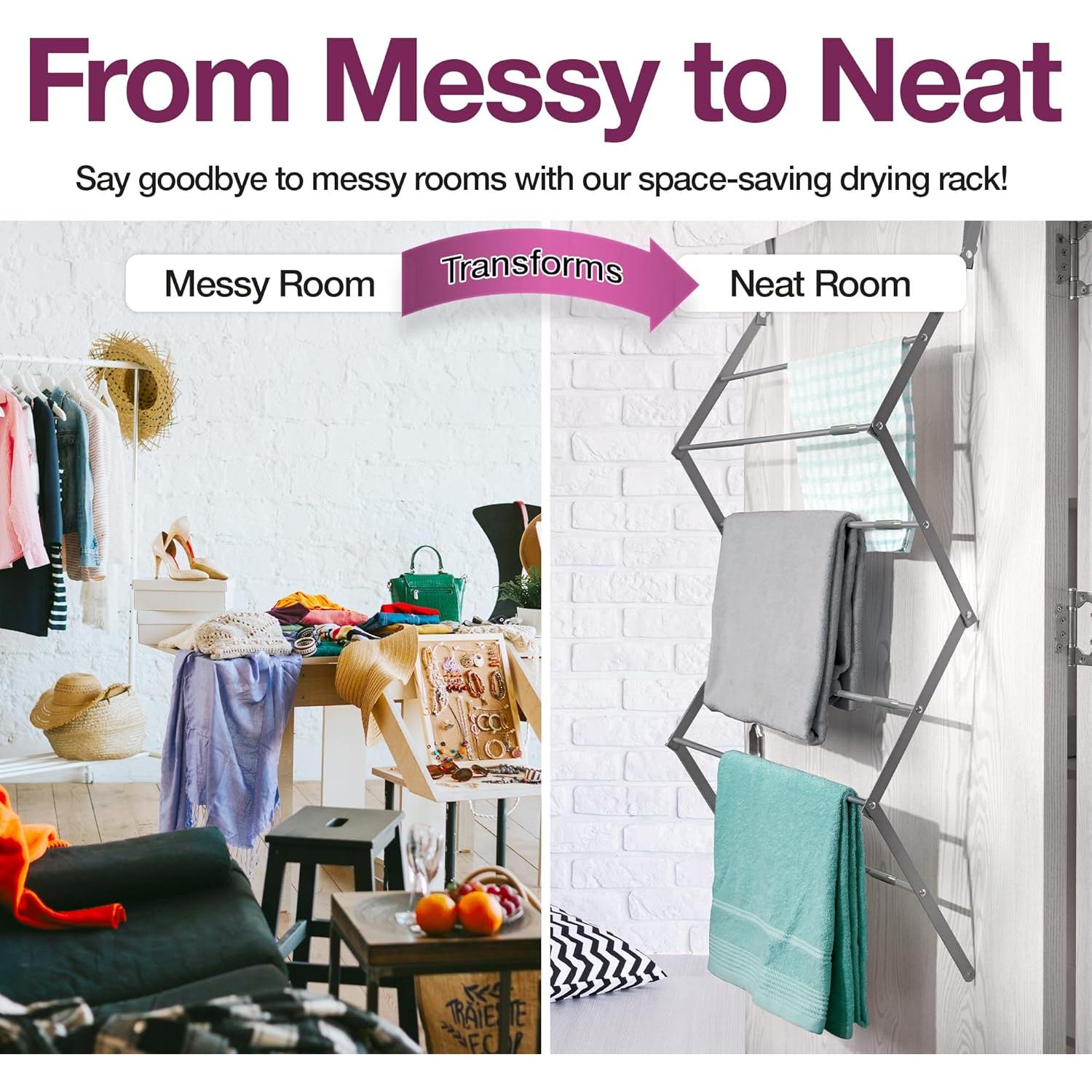 Estante de Secado Telescópico BLACK+DECKER Gris 61 cm