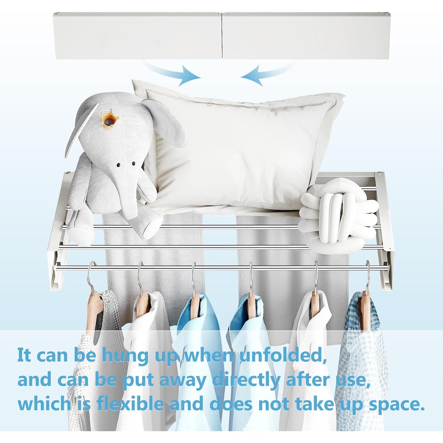 Estante Plegable para Secar Ropa BOQORAD 80 cm Blanco