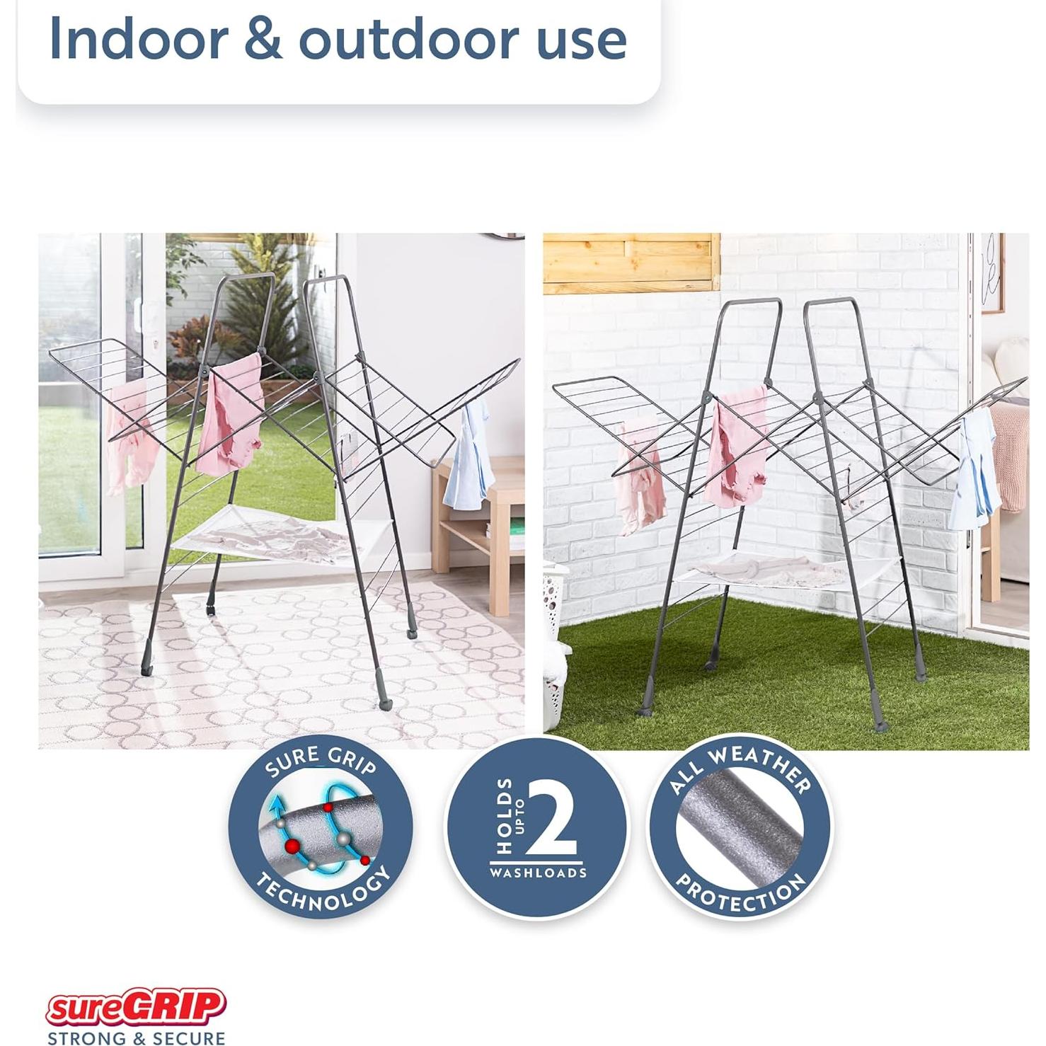 Estante para Secar Ropa Minky Homecare 25 m Plegable Gris