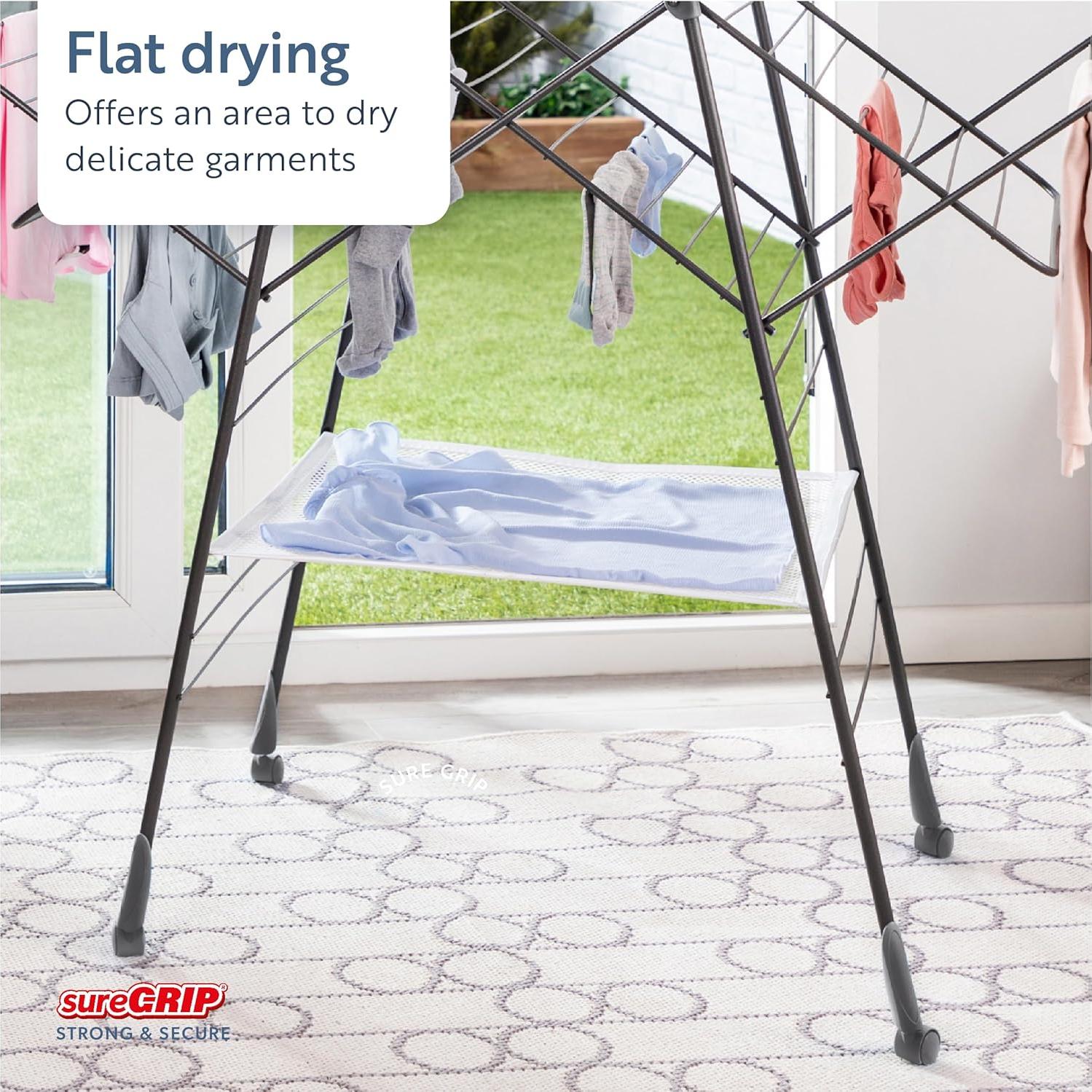 Estante para Secar Ropa Minky Homecare 25 m Plegable Gris