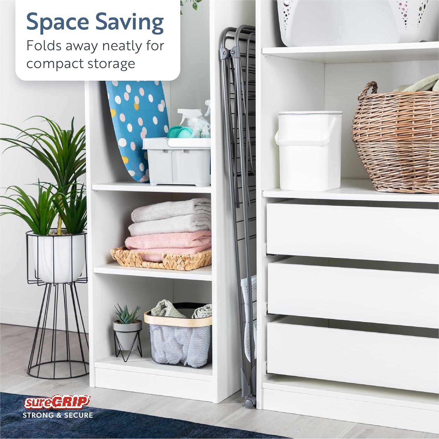 Estante para Secar Ropa Minky Homecare 25 m Plegable Gris