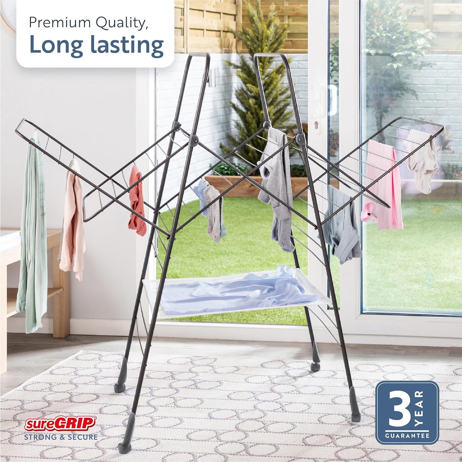 Estante para Secar Ropa Minky Homecare 25 m Plegable Gris