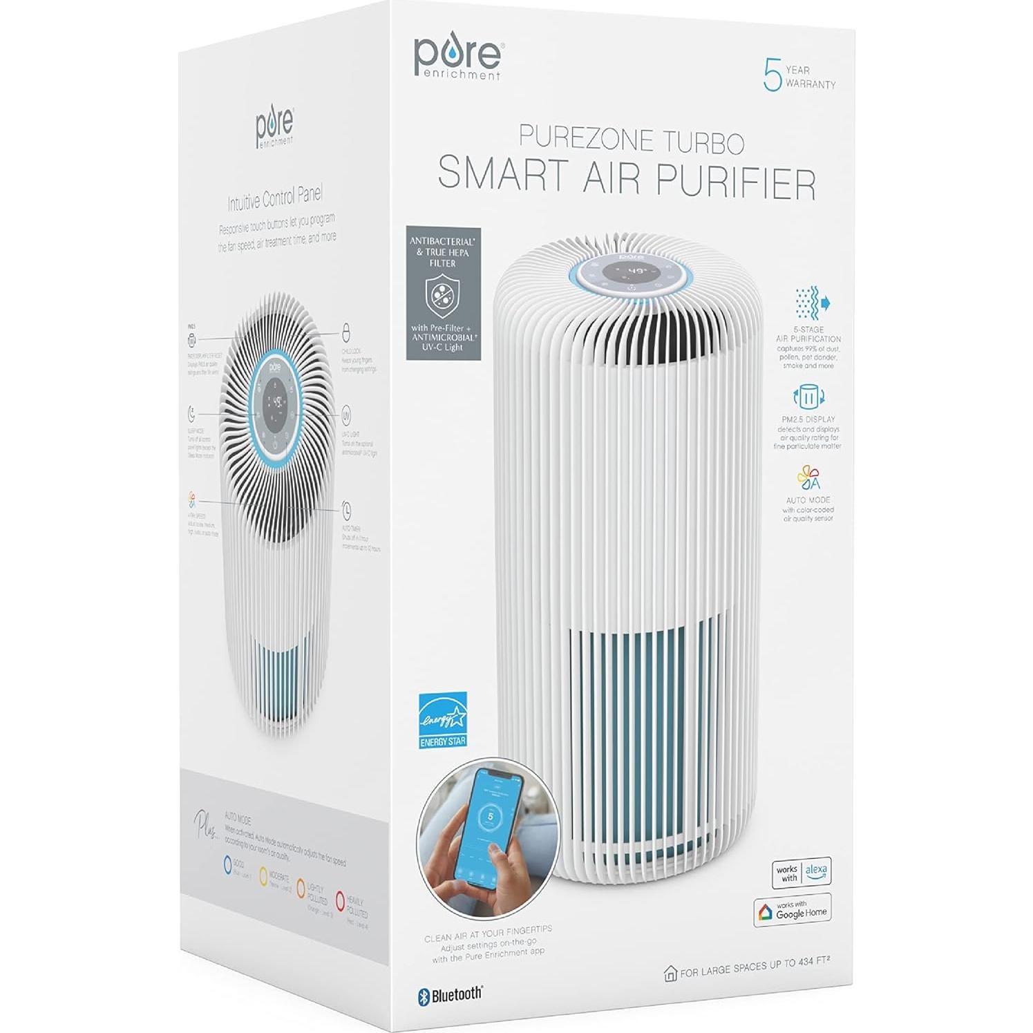 Purificador de Aire Inteligente Pure Enrichment PEAIRCYL 5 Etapas