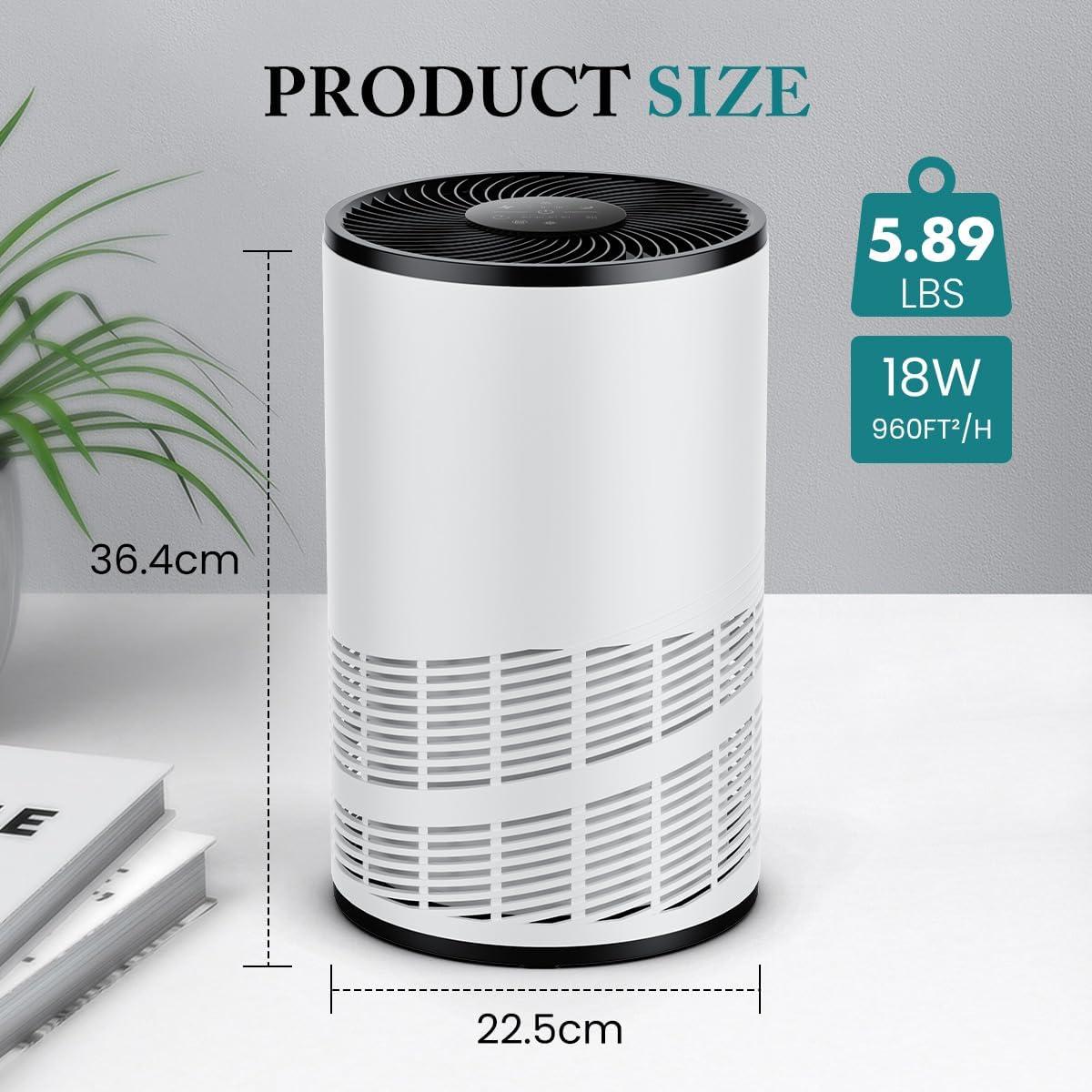 Purificador de Aire Sweetcrispy JHQ-D22-WT HEPA 3-en-1 Blanco