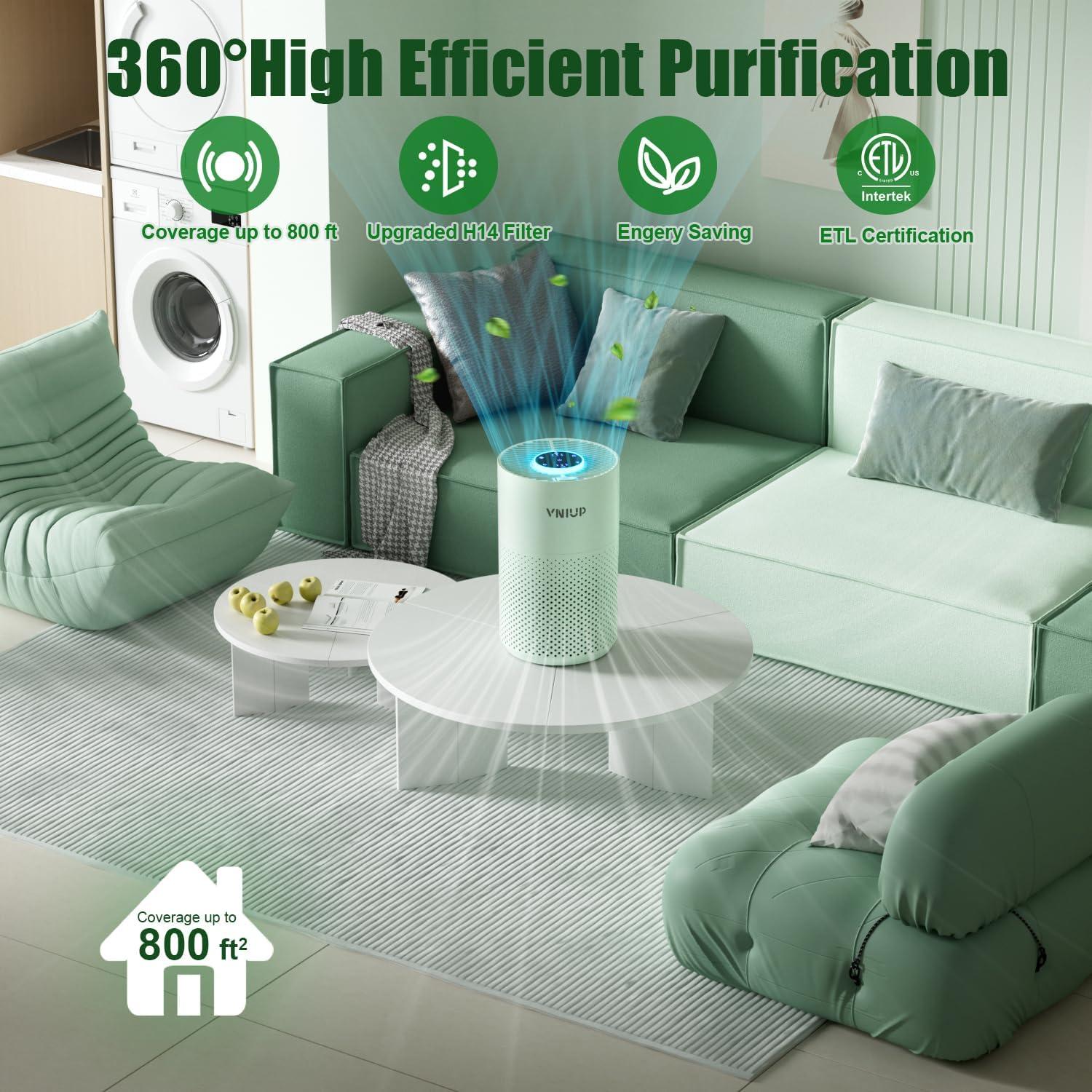 Purificador de Aire VNIUP ZQA-4000C HEPA 125 m² Verde