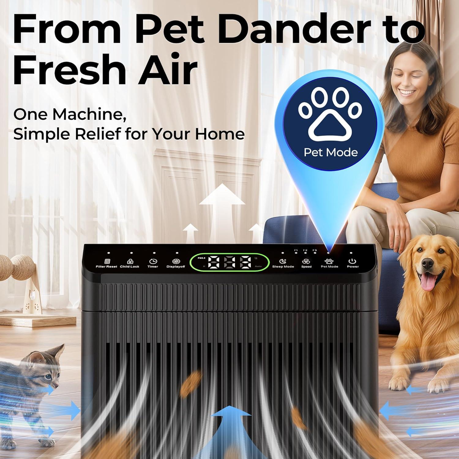 Purificador de Aire EVALIT para Habitaciones Grandes 204.39 m²