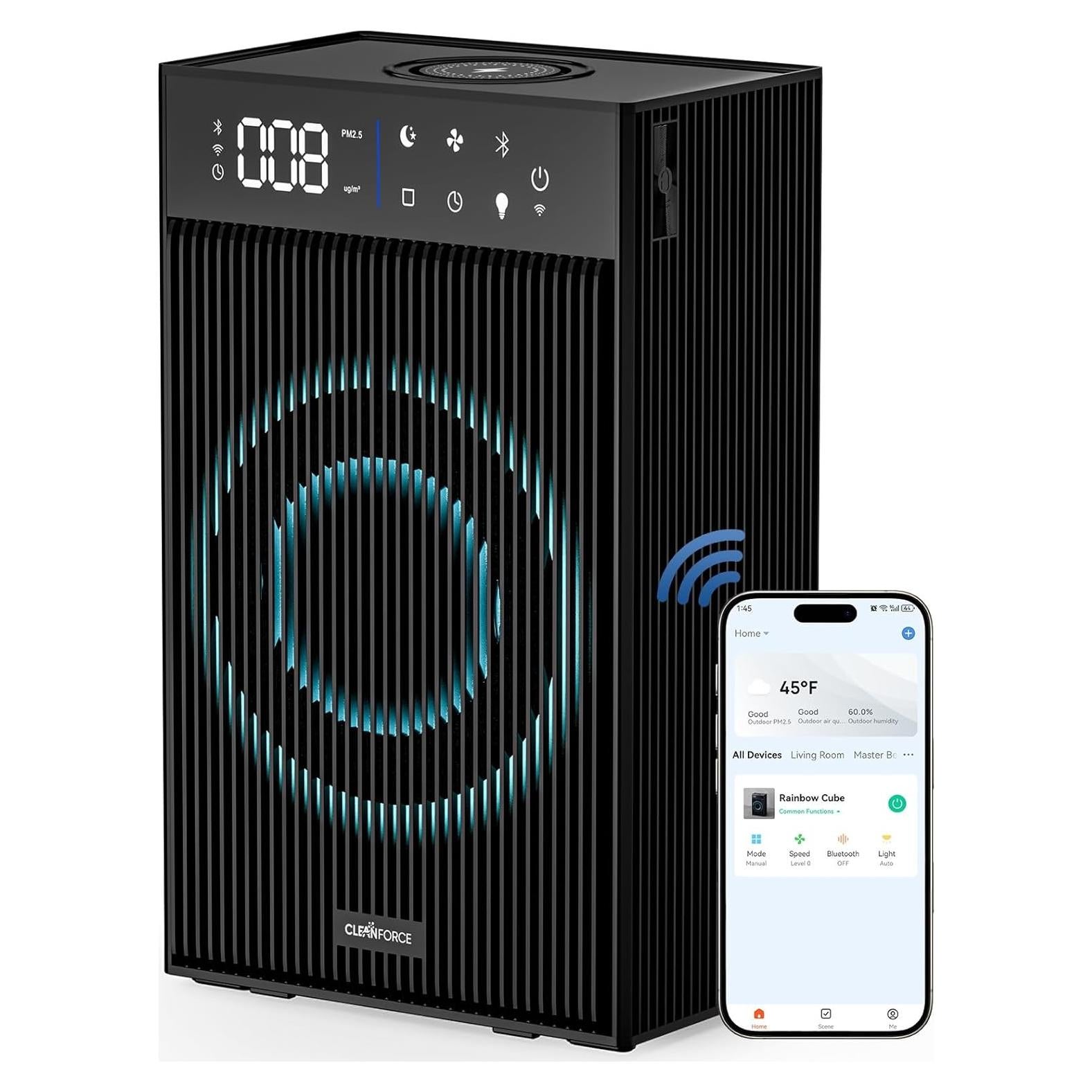 Purificador de Aire CleanForce Rainbow Cube 4 en 1 86 m²