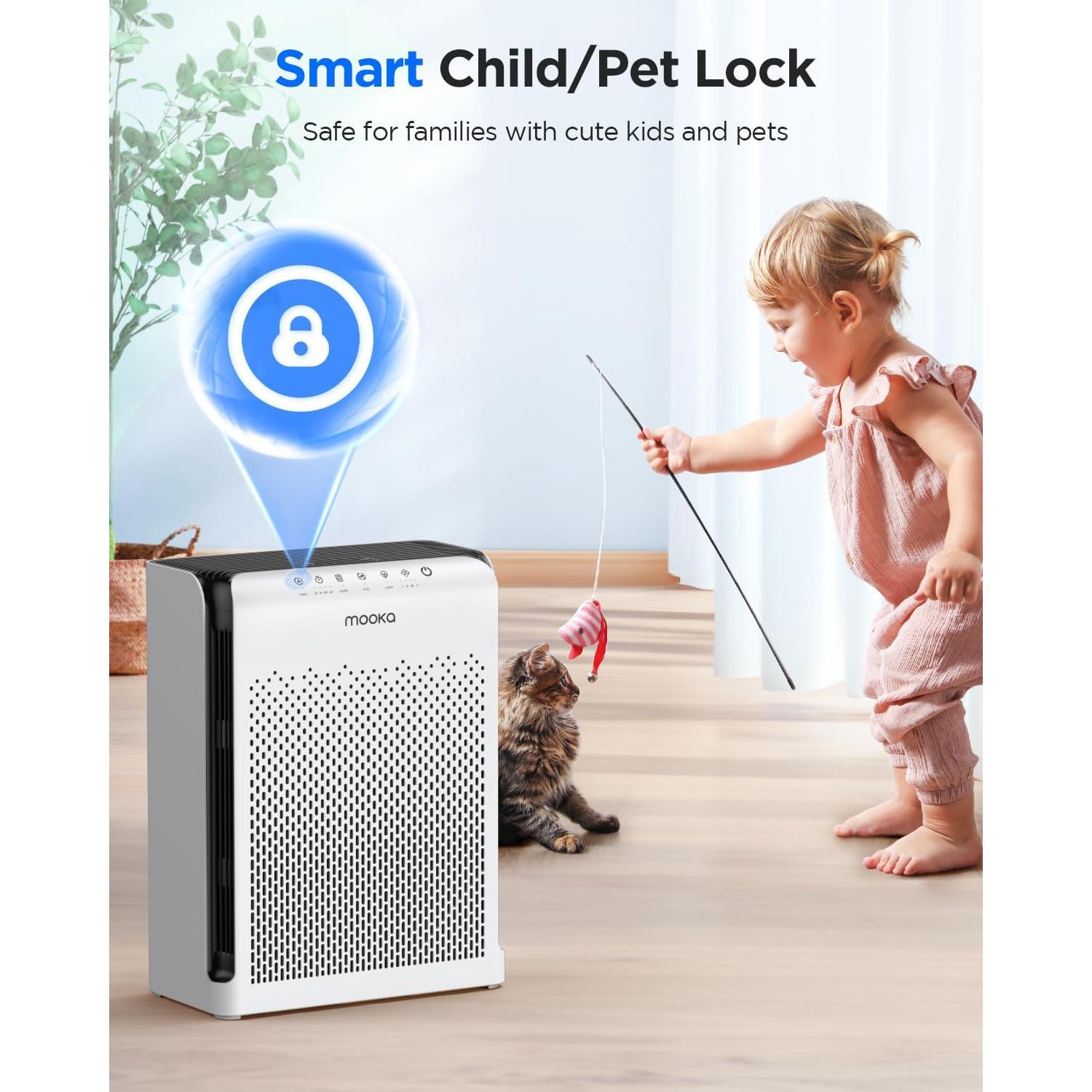 Purificador de aire HEPA MOOKA M200L para hogar hasta 204 m²