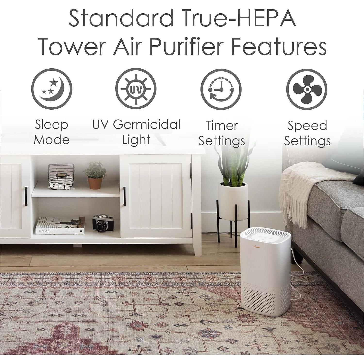 Purificador de Aire HEPA Crane EE-5067 con Luz UV 23.23 m²