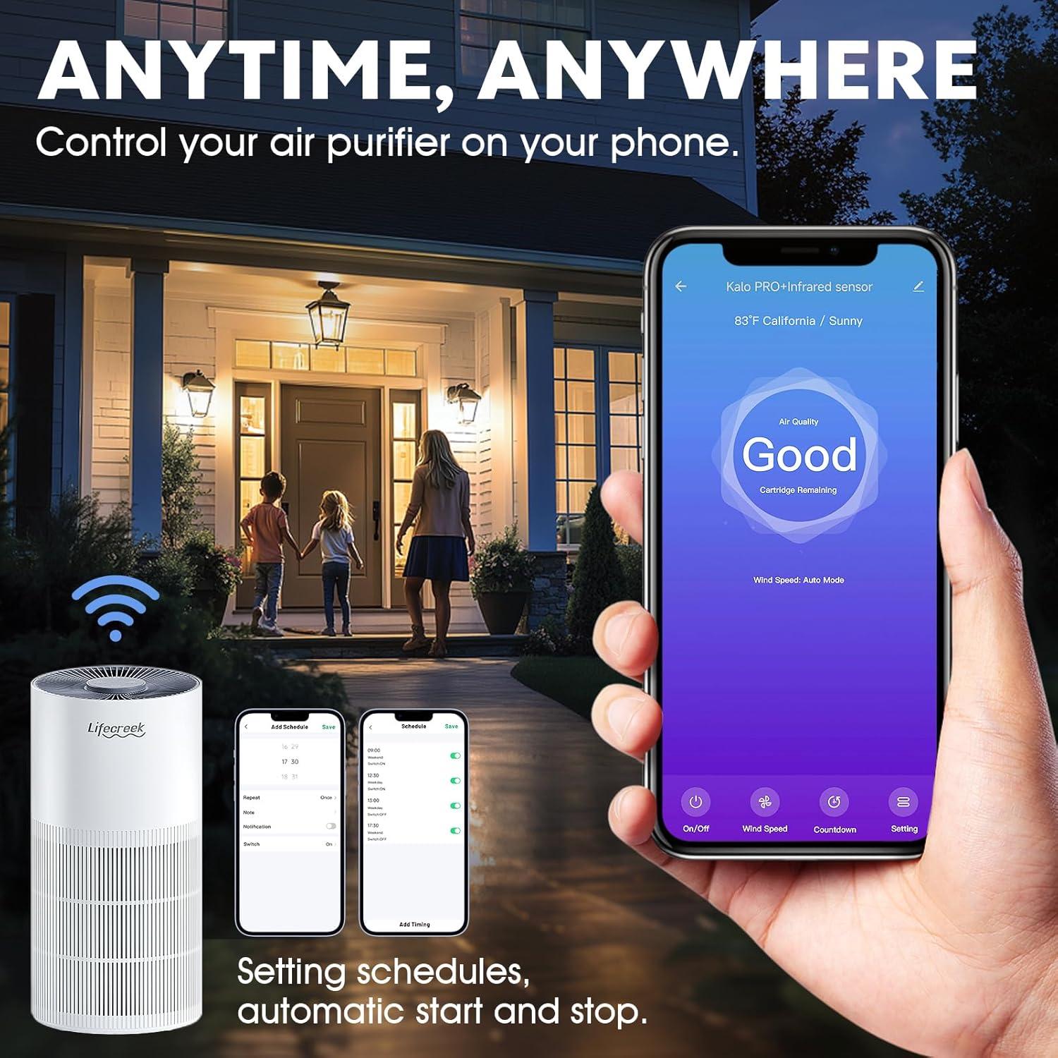 Purificador de Aire Lifecreek Kalo para Habitaciones Grandes 108 m²