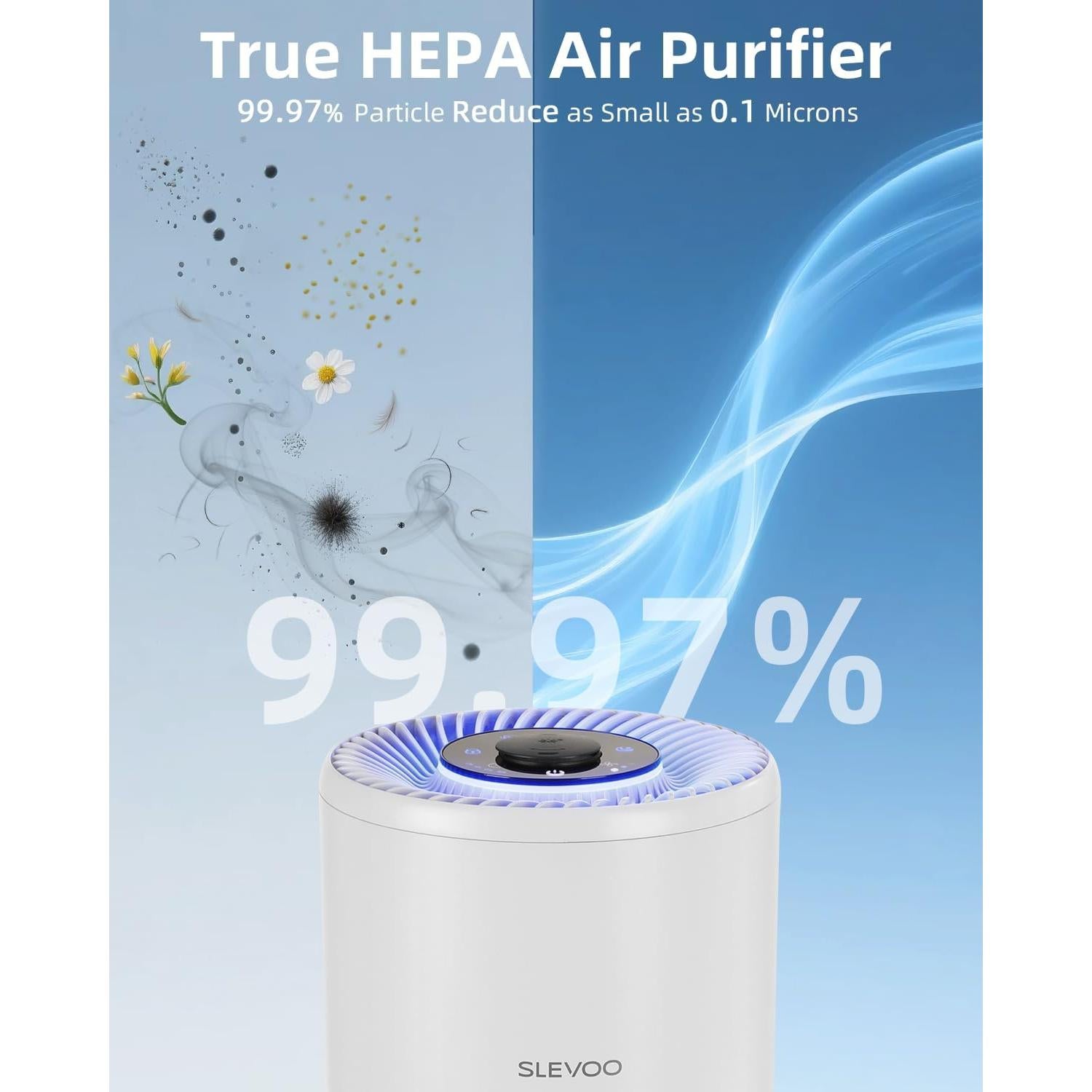 Purificador de Aire Slevoo BS-20 HEPA 94 m² Ultra Silencioso