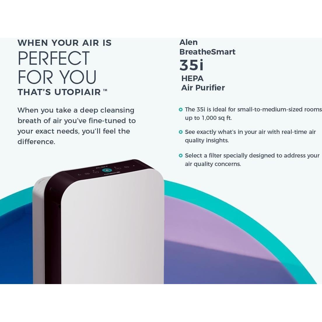 Purificador de Aire Alen BreatheSmart 35i HEPA 93 m² Blanco
