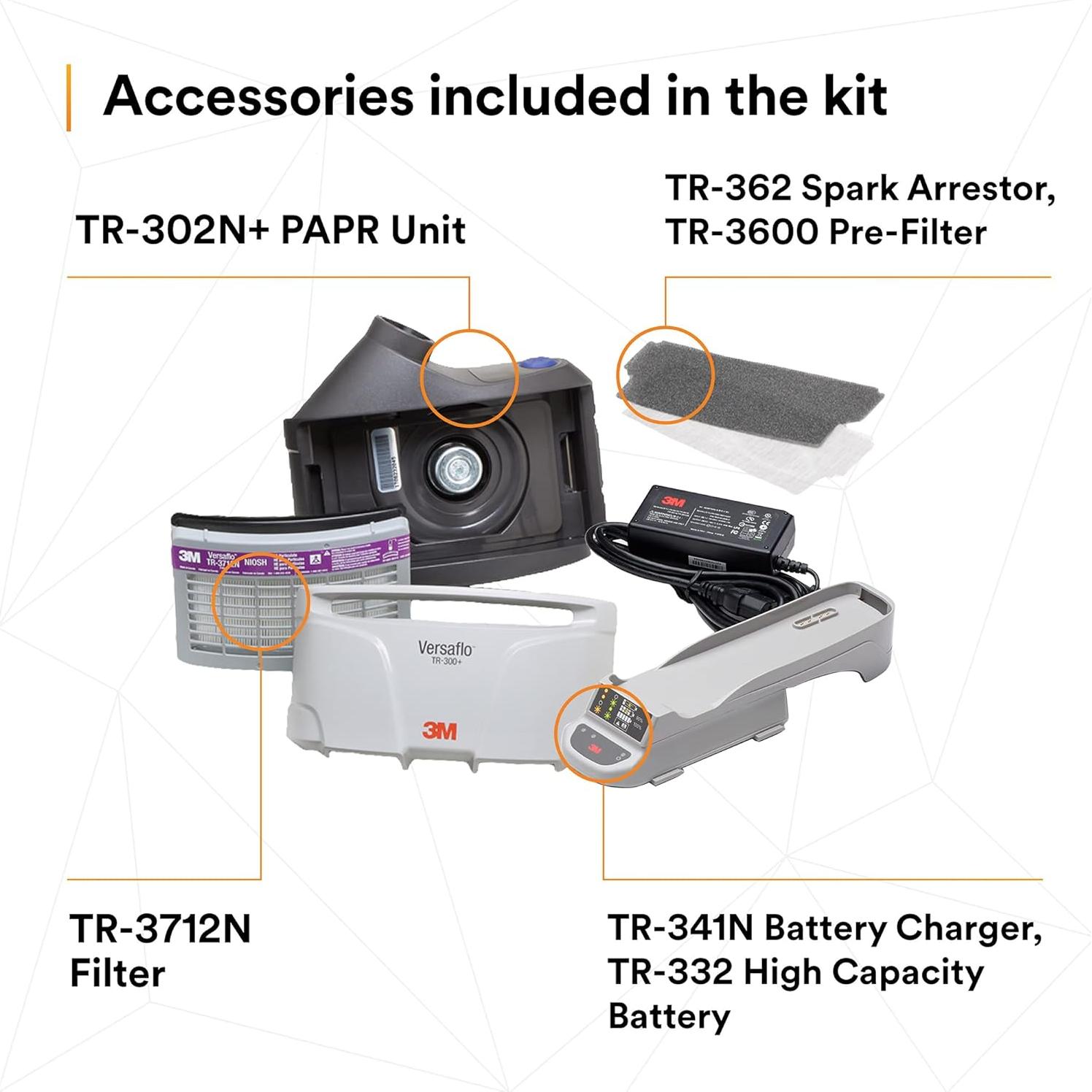Respirador PAPR 3M TR-300N+ HIK con Casco y Filtro