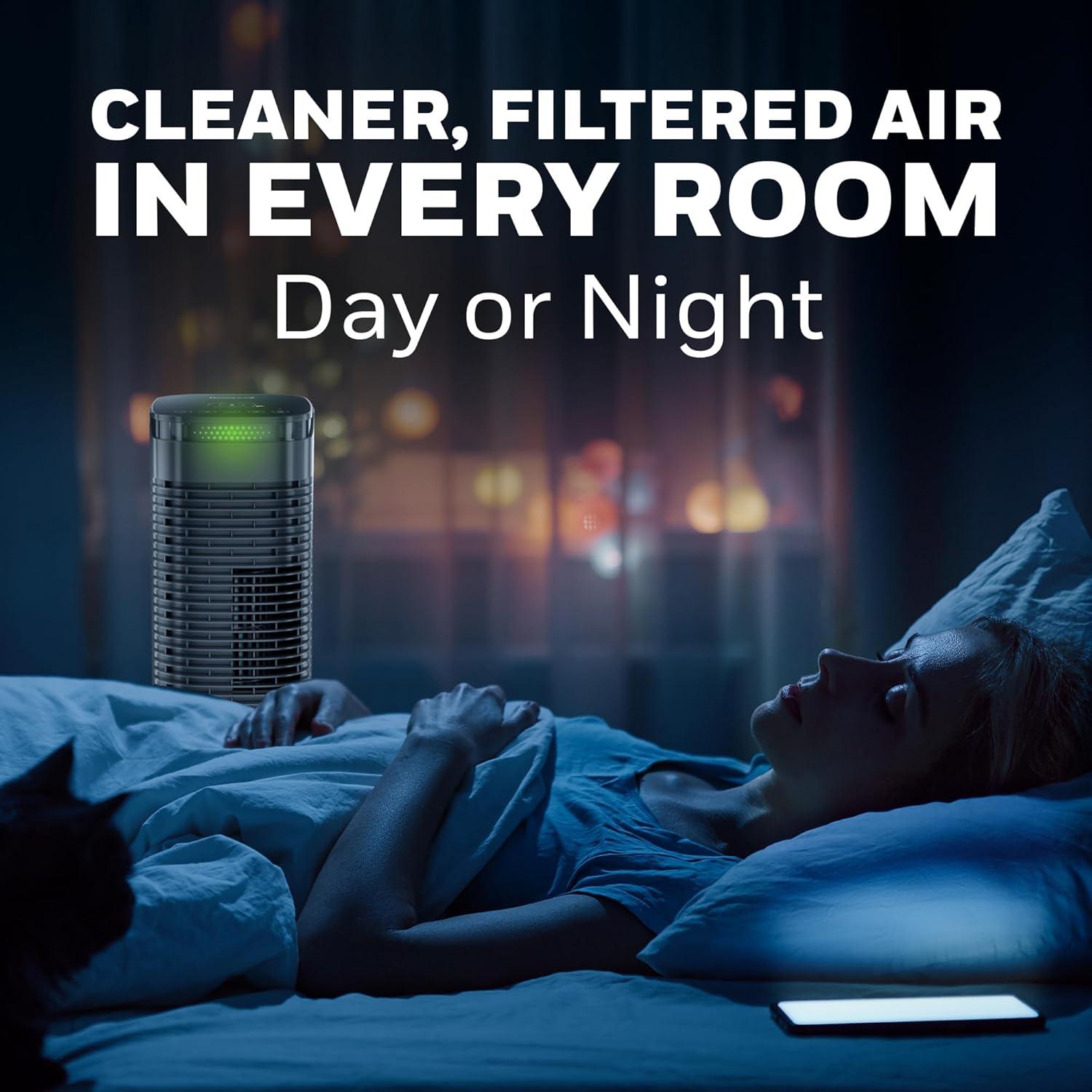 Purificador de Aire HEPA Honeywell HPA180 para 92 m², Negro