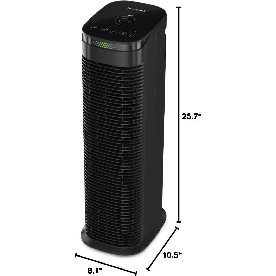 Purificador de Aire HEPA Honeywell HPA180 para 92 m², Negro