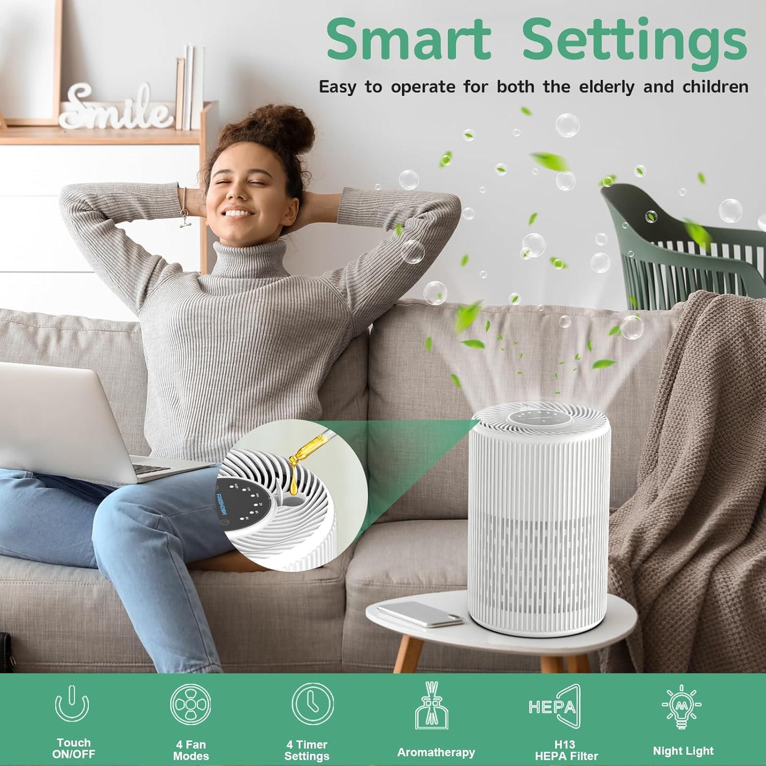 Purificador de Aire FRESHDEW H13 HEPA 121 m² Blanco