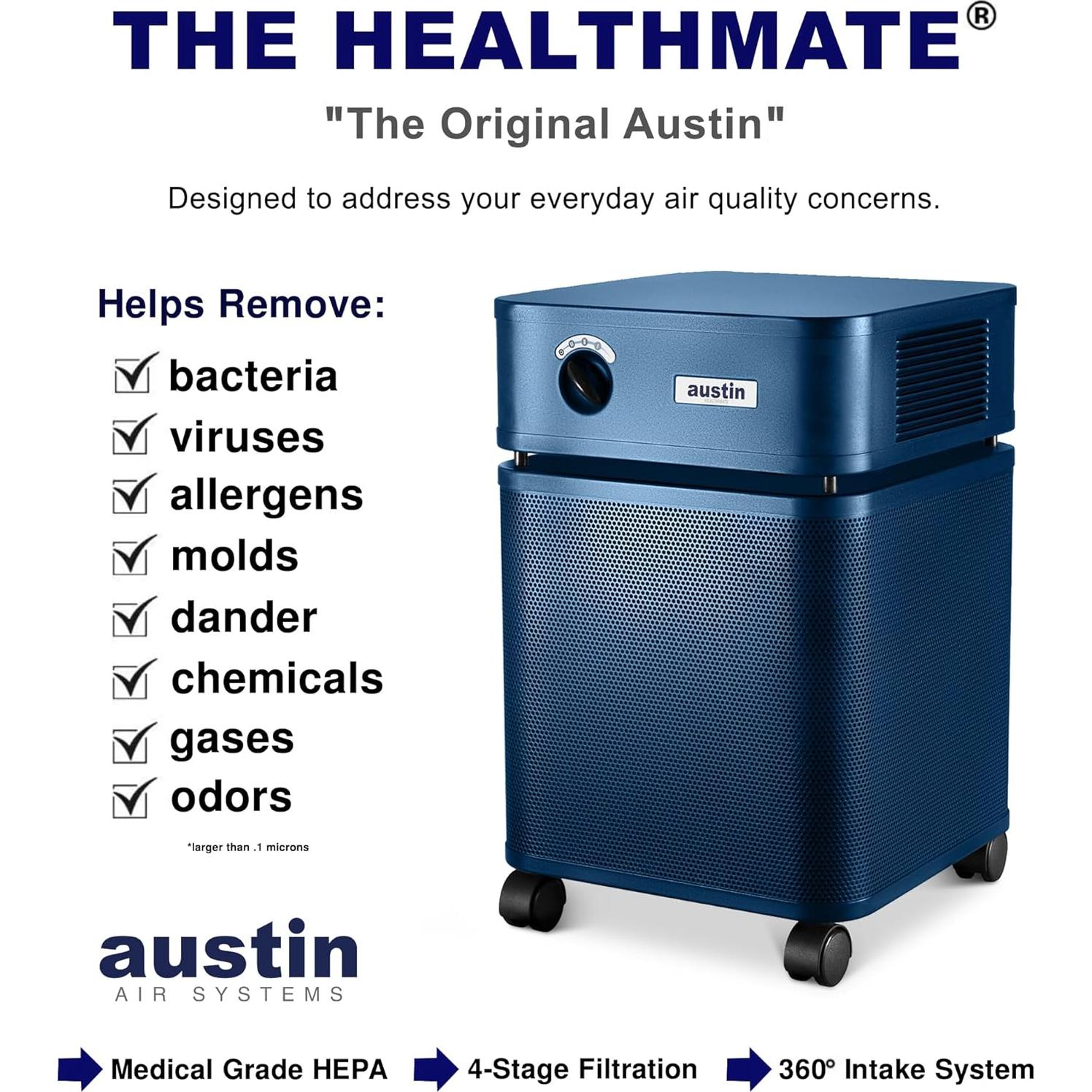 Purificador de Aire Austin Air HealthMate B400 - 4 Etapas, 139 m²