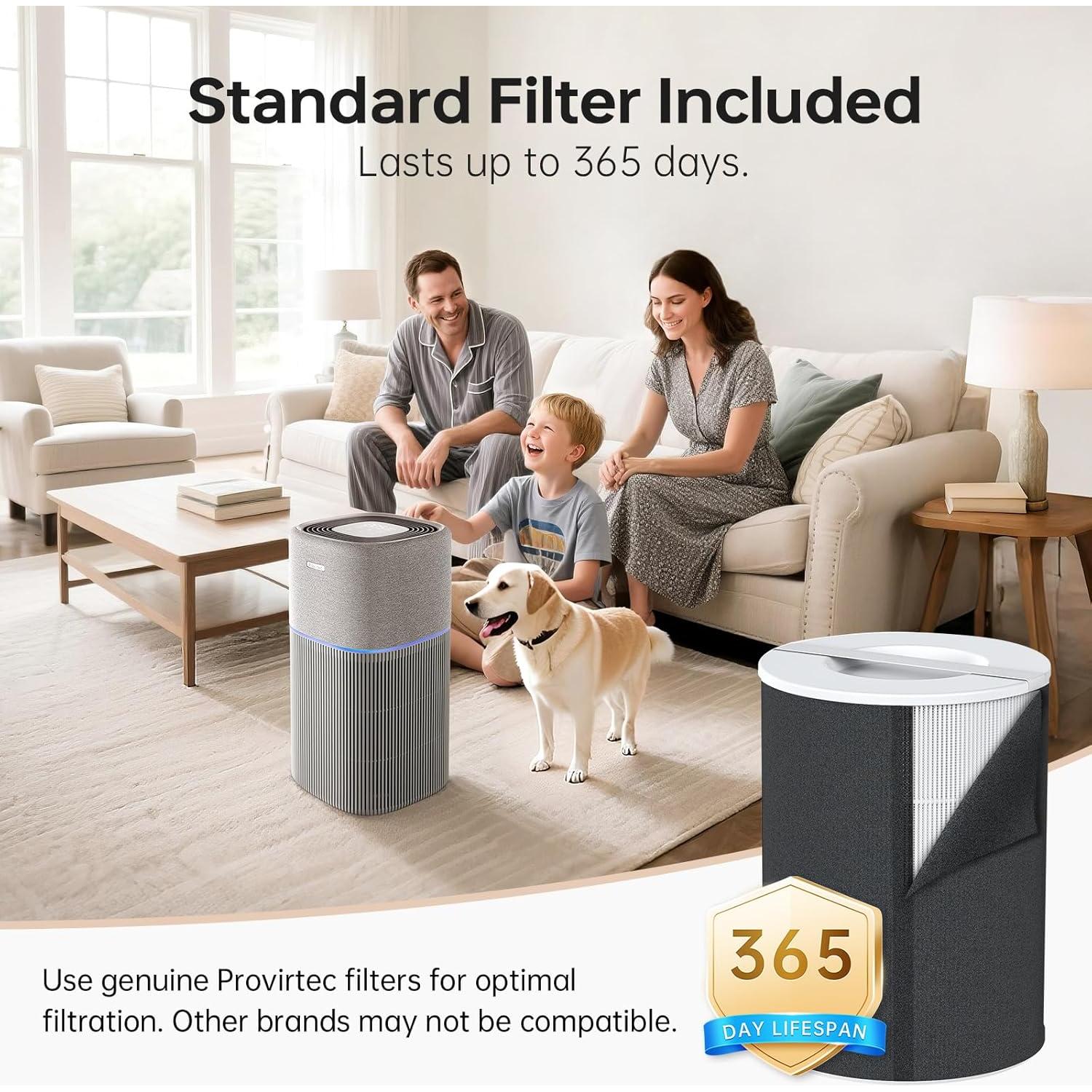 Purificador de Aire Provirtec AP-02 para Habitaciones Grandes