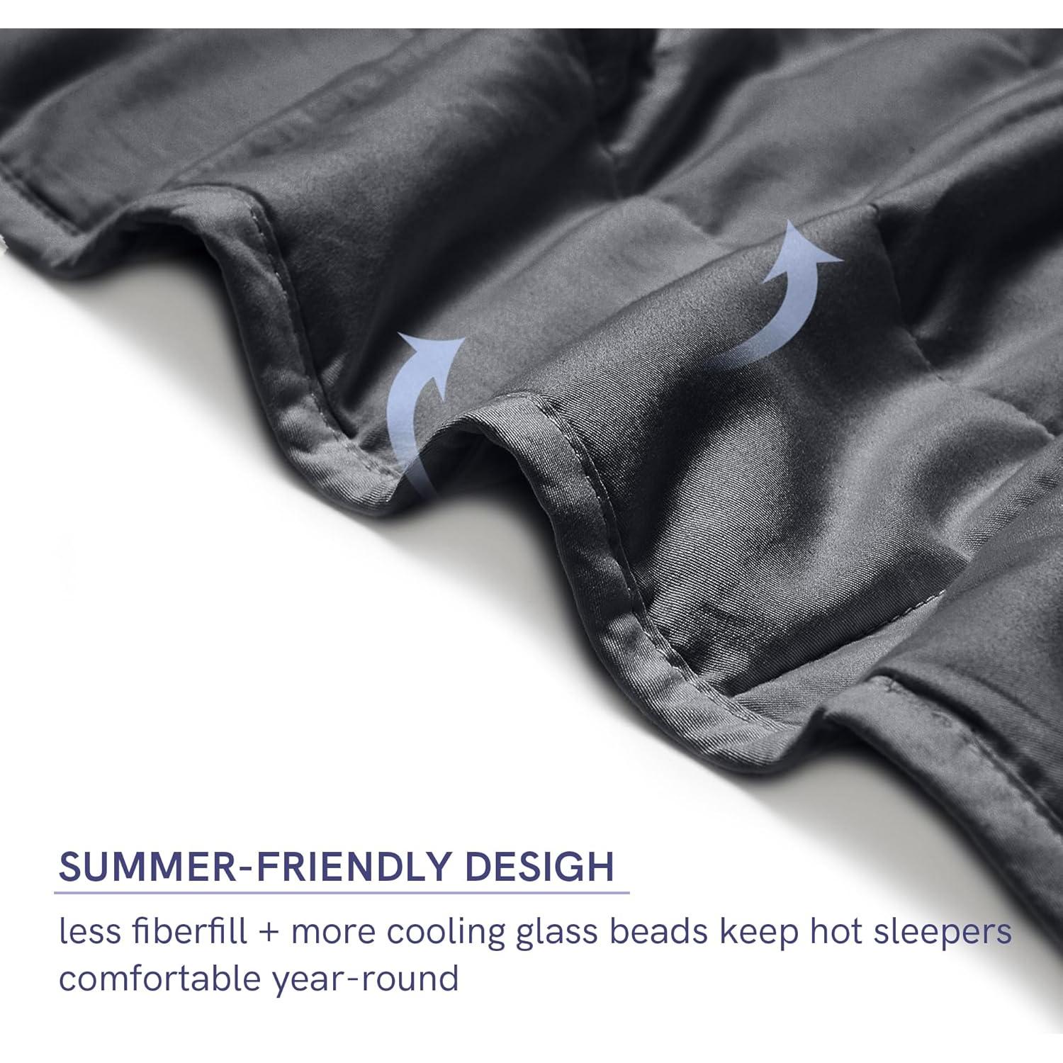 Manta con peso YnM 6.8 kg 48x72 cm Gris oscuro Transpirable