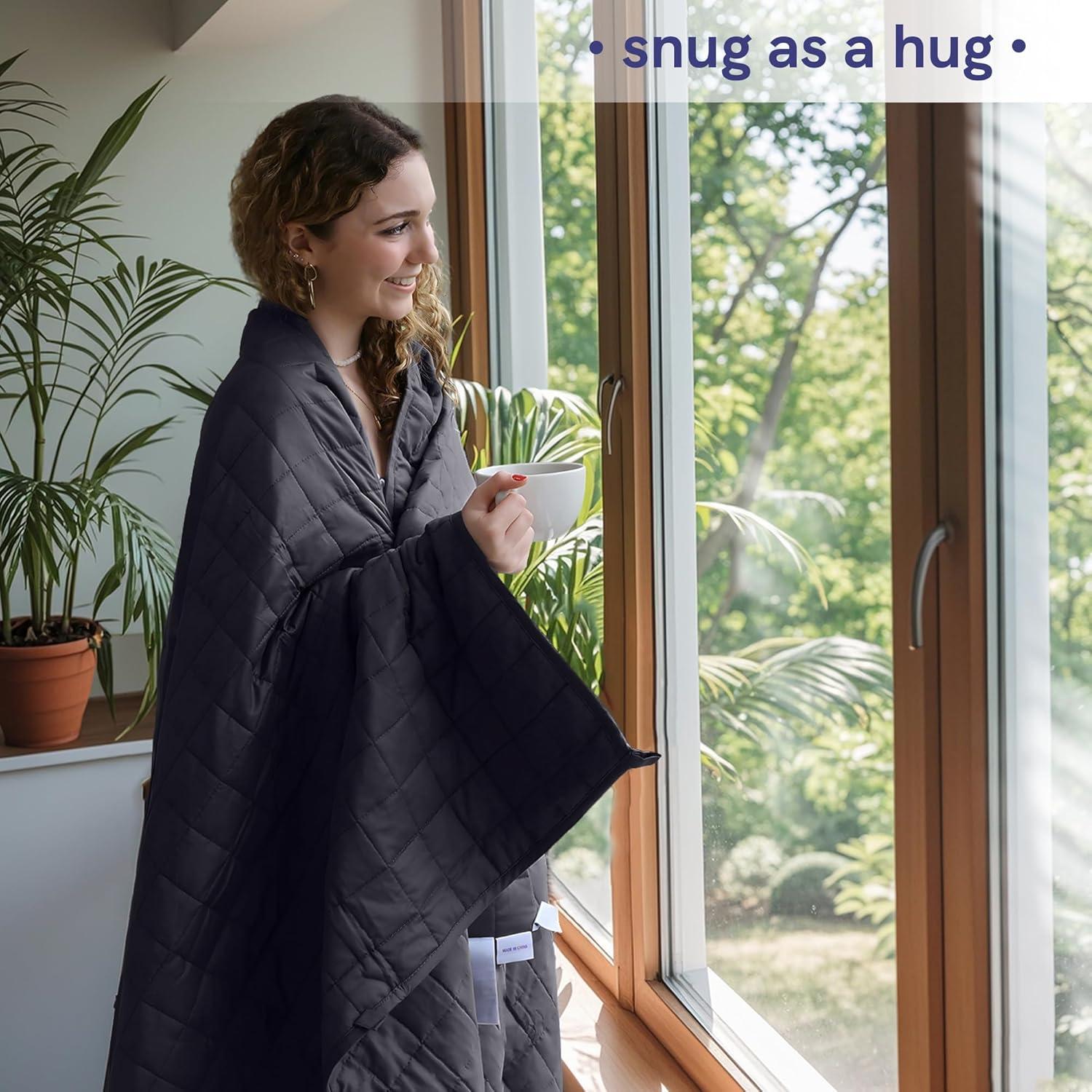 Manta con peso YnM 6.8 kg 48x72 cm Gris oscuro Transpirable