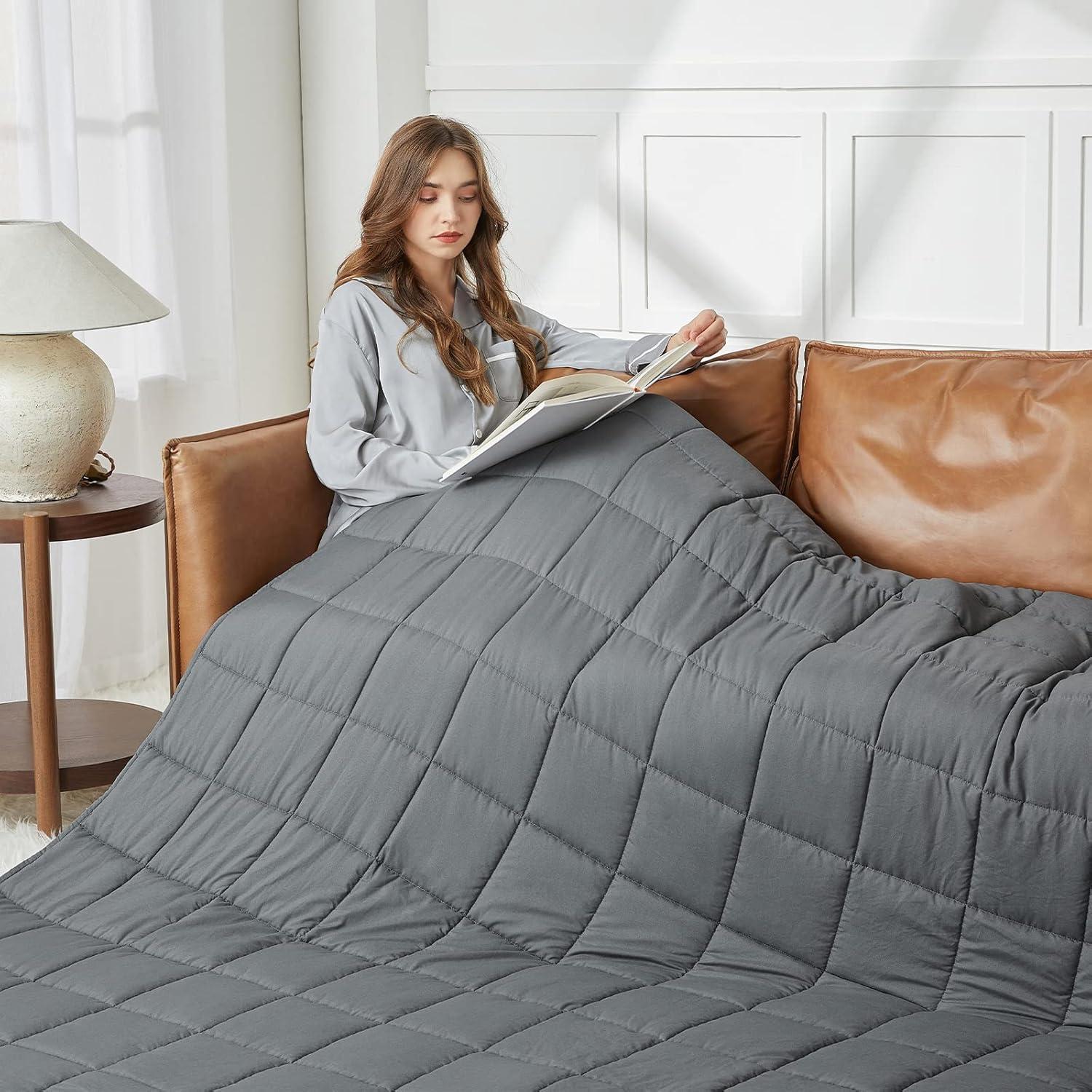 Manta con peso CYMULA 6.8kg 152x203cm Queen Gris Oscuro